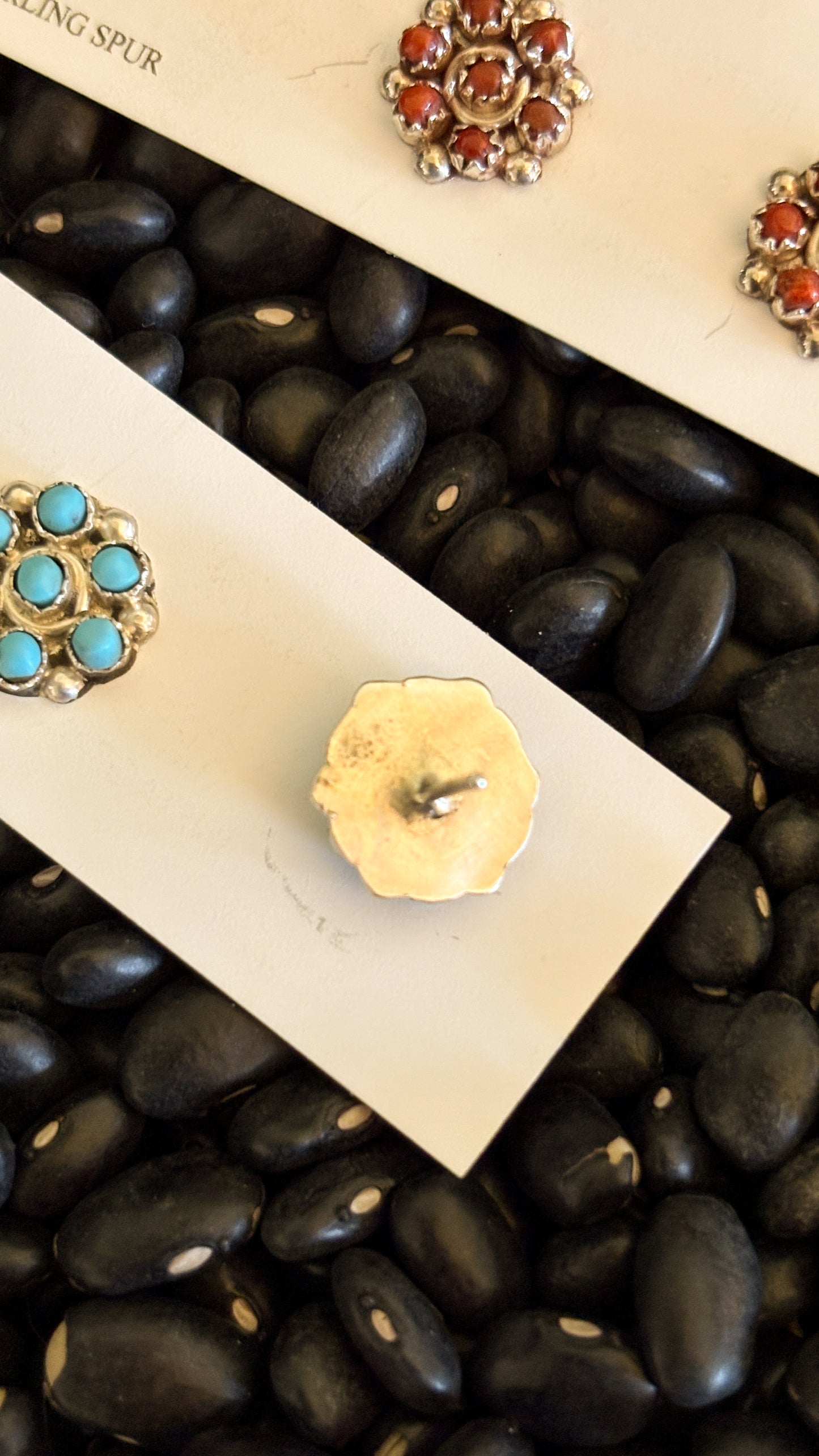 MINI ROUND STONE ZUNI CLUSTER EARRINGS