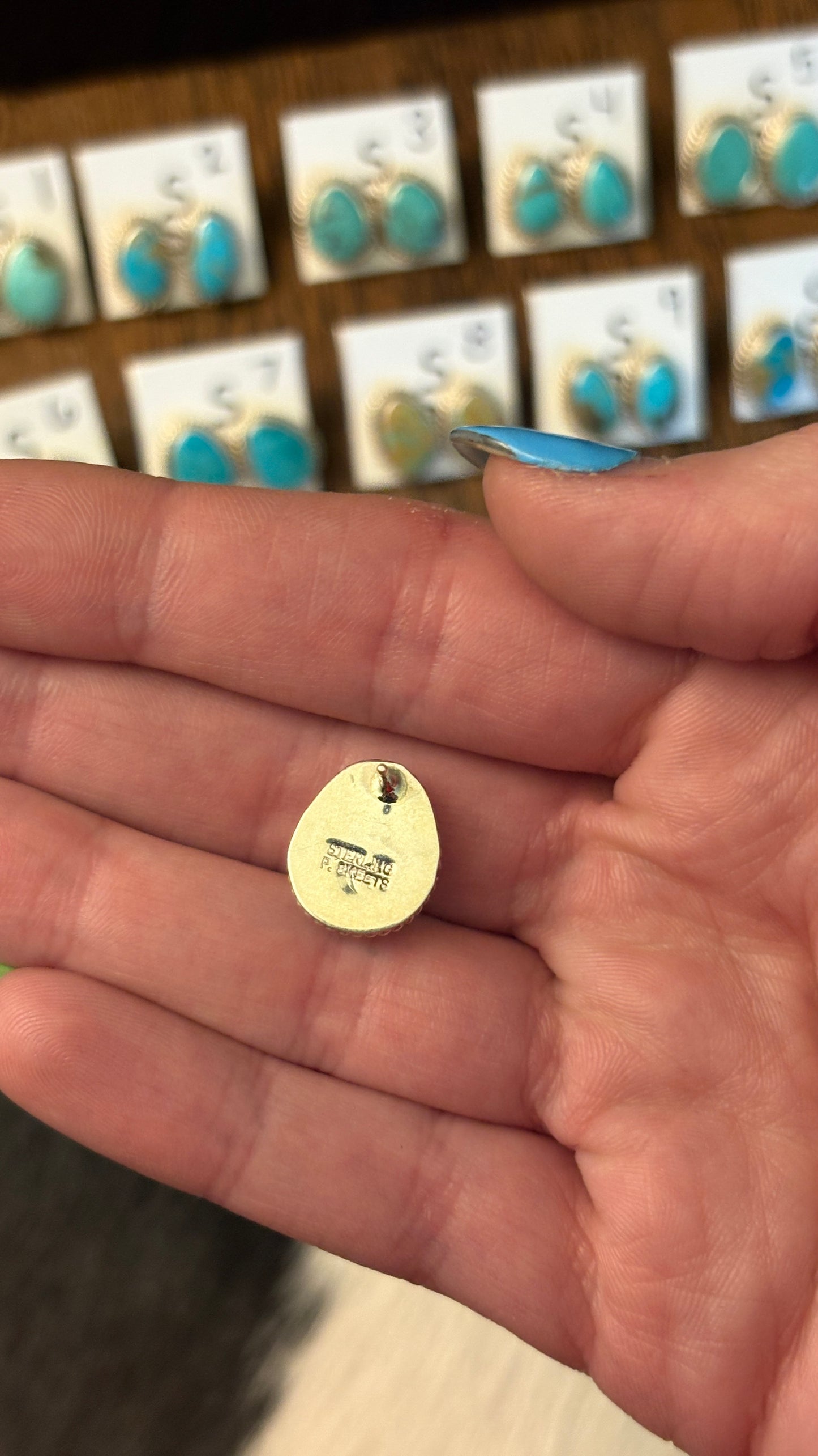 TURQUOISE STUD EARRINGS BY PEGGY SKEETS