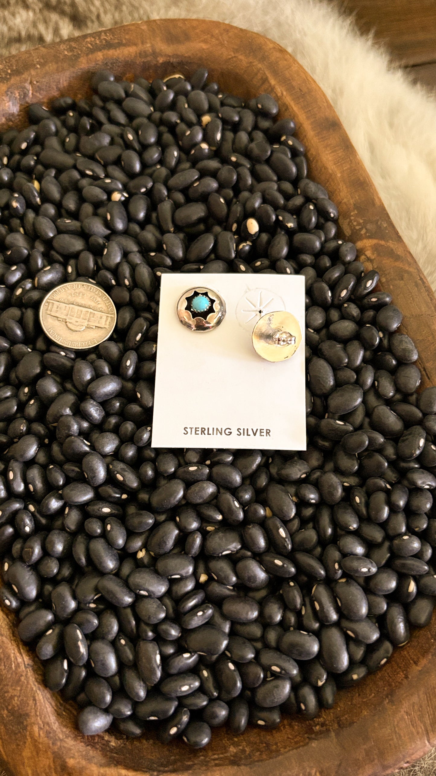 TURQUOISE SHADOWBOX POST EARRINGS