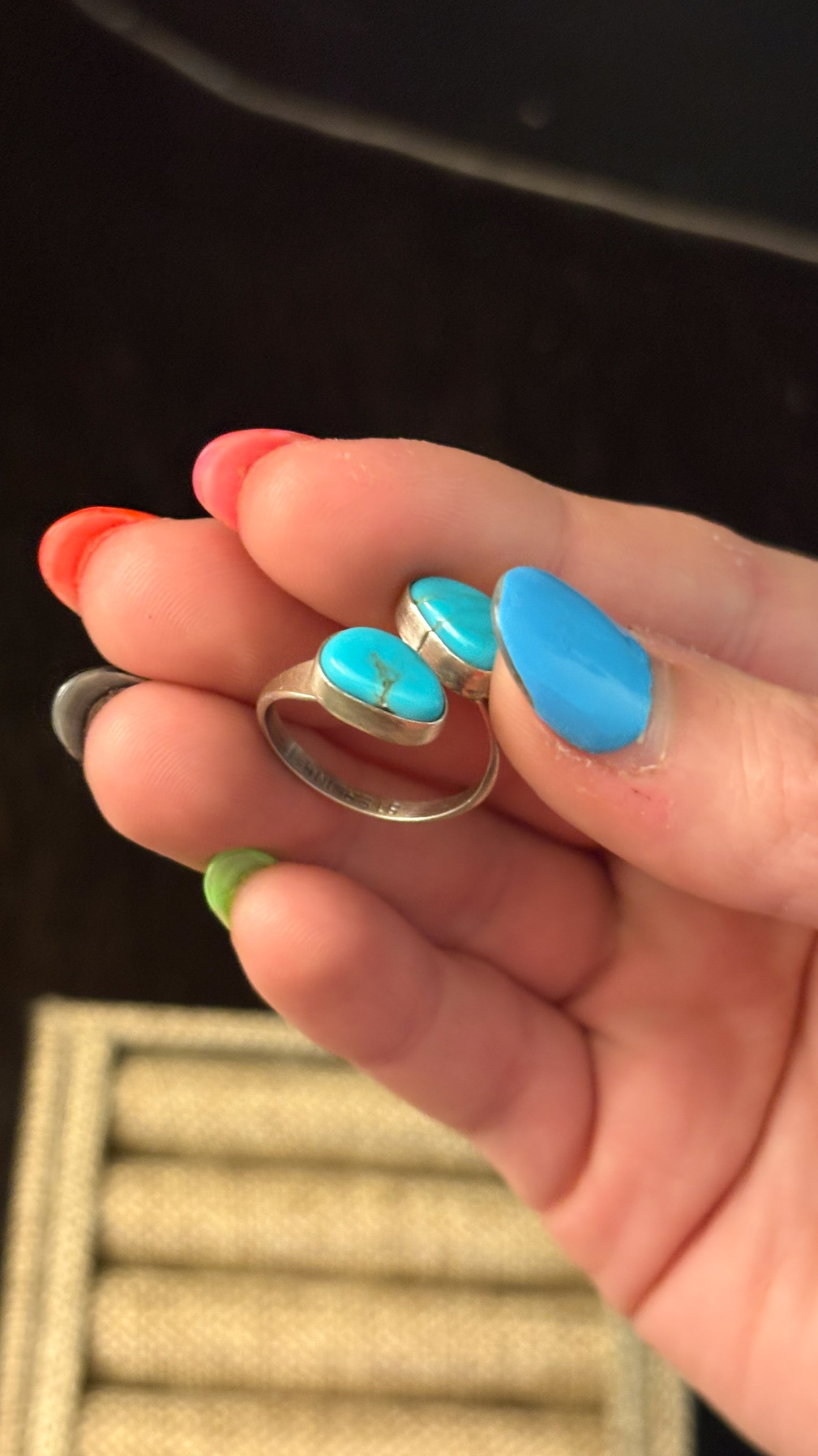 TURQUOISE ADJUSTABLE RING BY DWAYNE NEZ