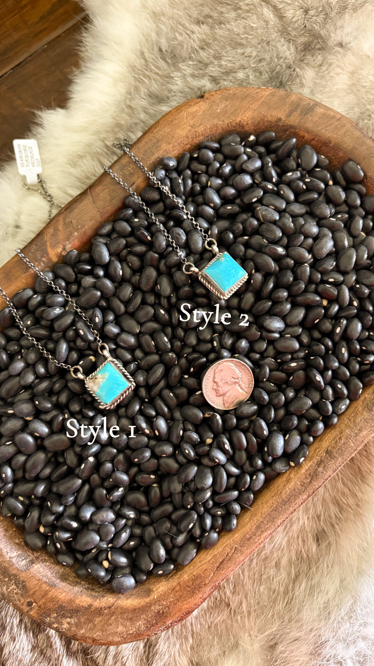 TURQUOISE SQUARE NECKLACE BY JUDITH DIXON