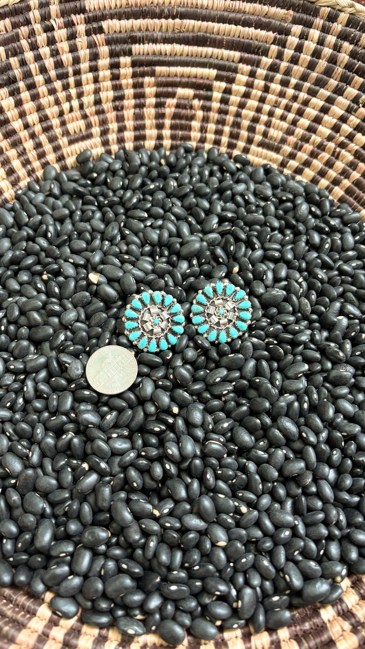 KINGMAN TURQUOISE CLUSTER EARRINGS