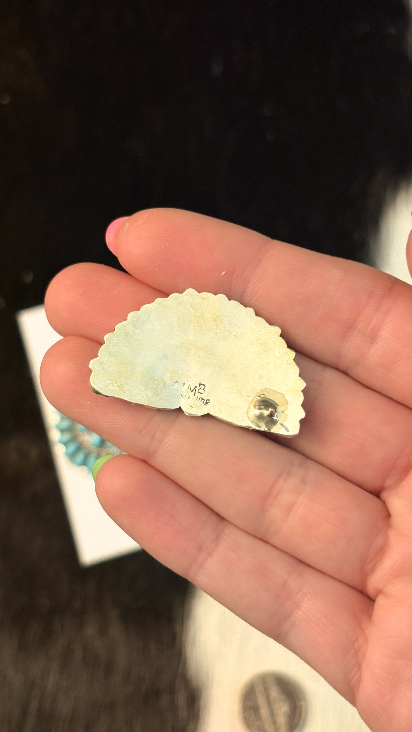BIG PAPA TURQUOISE HALF CLUSTER EARRINGS BY MATHILDA BENALLY