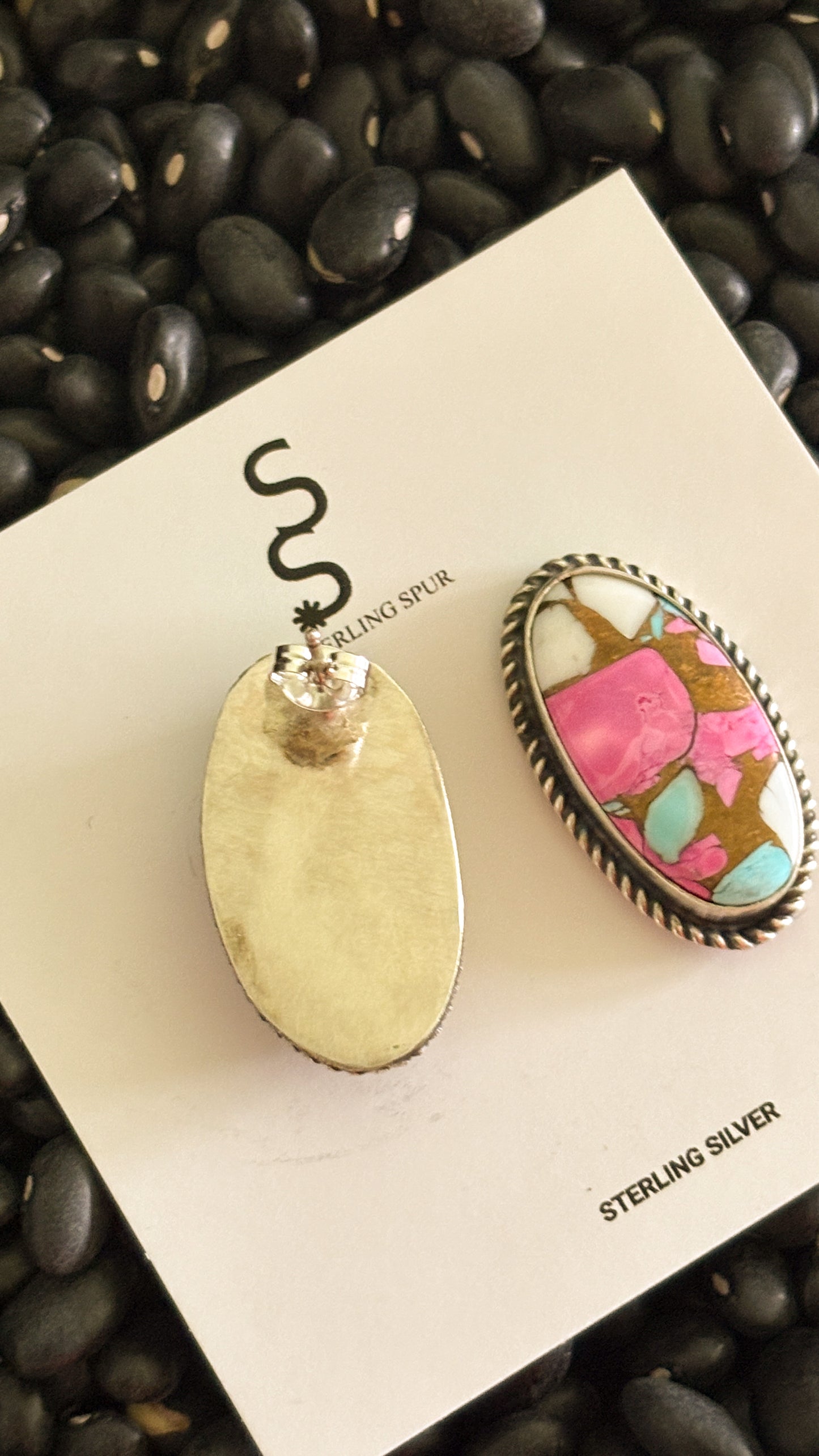COTTON CANDY OVAL EARRINGS