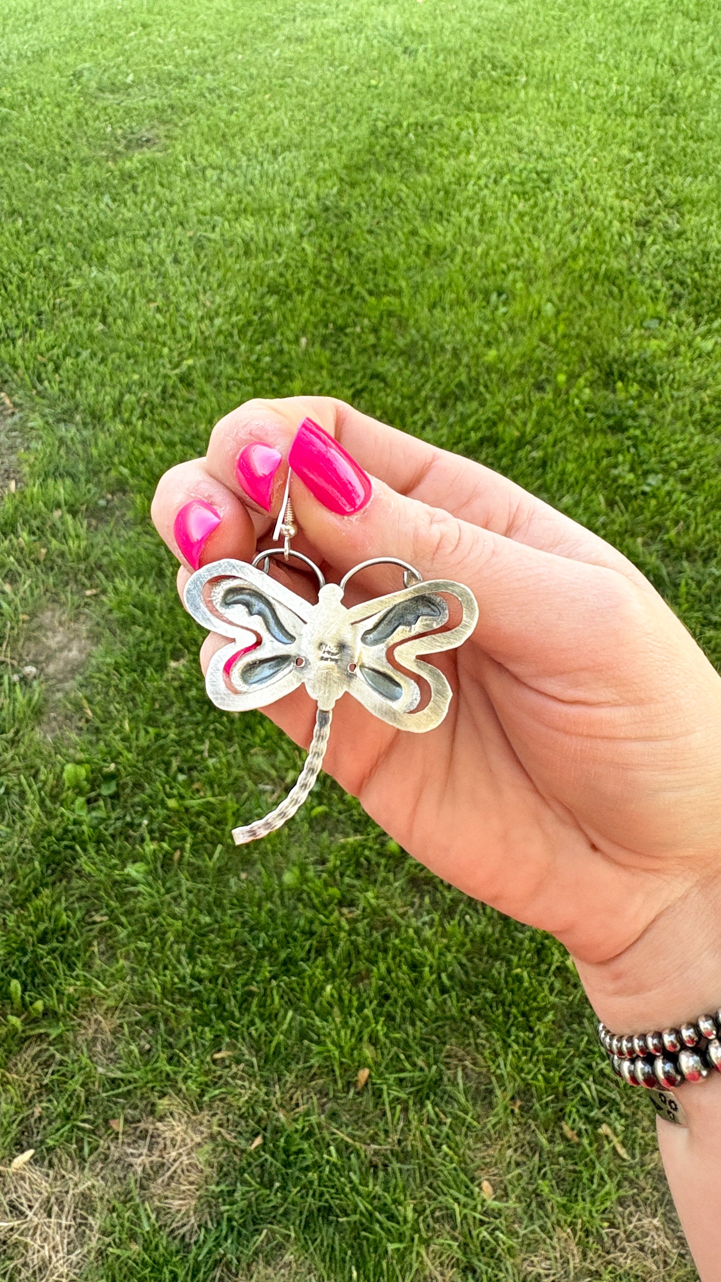 TURQUOISE DRAGONFLY DANGLE EARRINGS