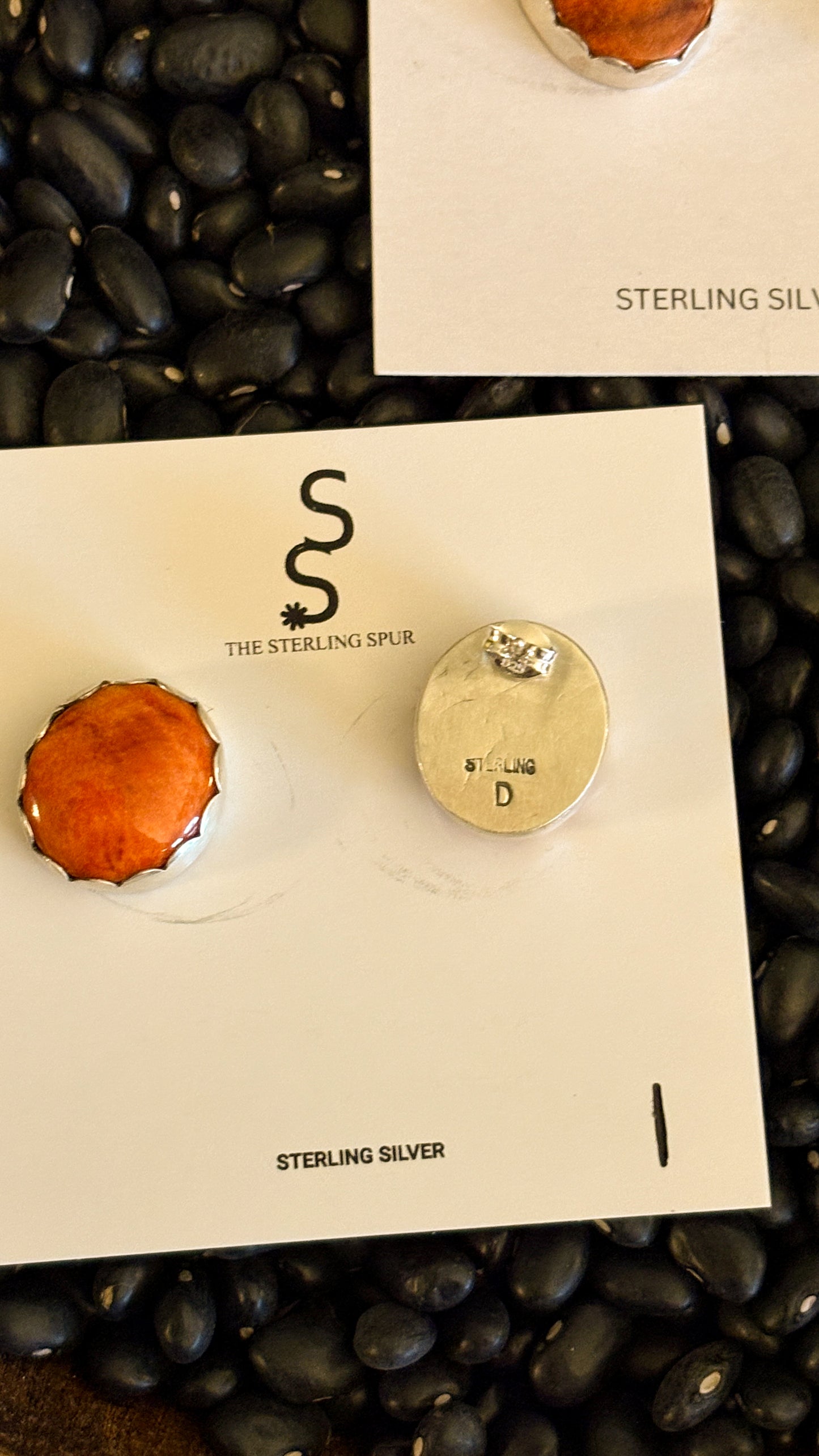 ORANGE SPINY OYSTER POST EARRINGS