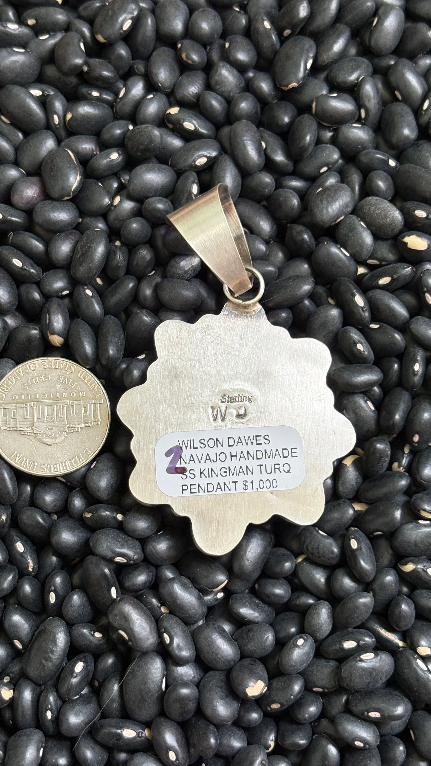 KINGMAN TURQUOISE CLUSTER PENDANT BY WILSON DAWES - #2