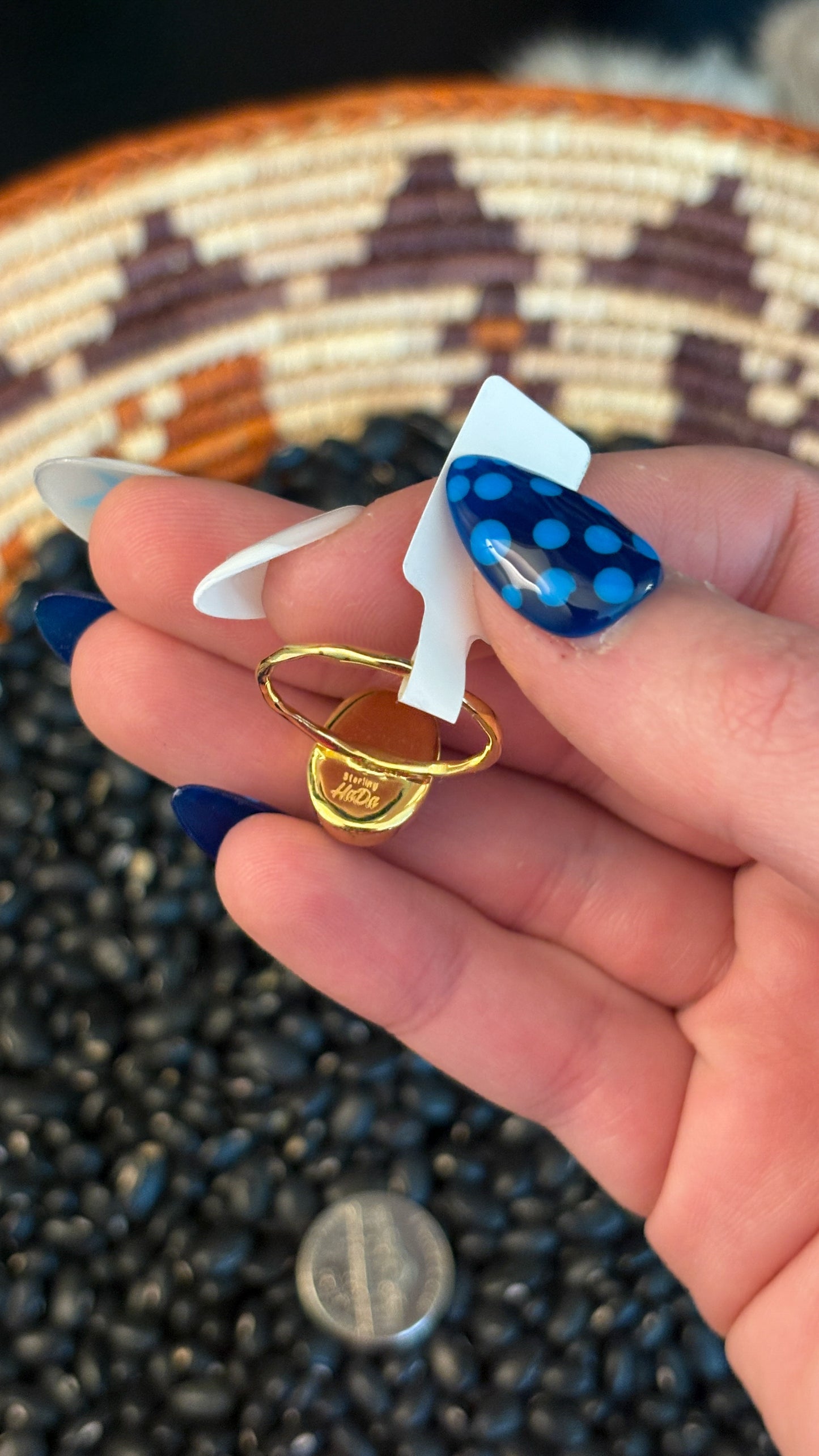 14K GOLD PLATED KINGMAN TURQUOISE RING