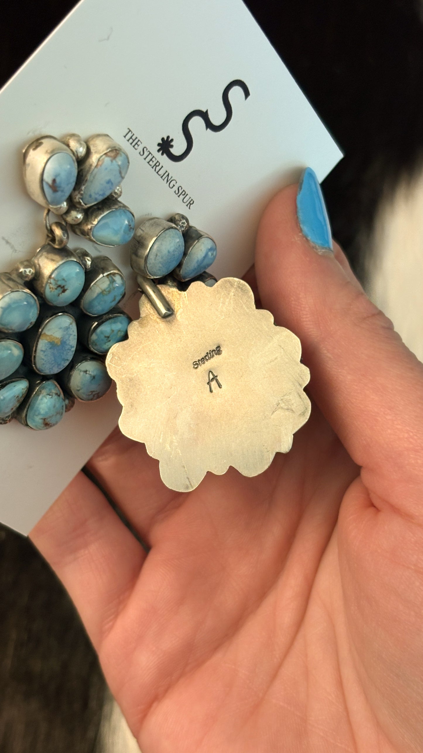 GOLDEN HILLS TURQUOISE STATEMENT CLUSTER DANGLE EARRINGS