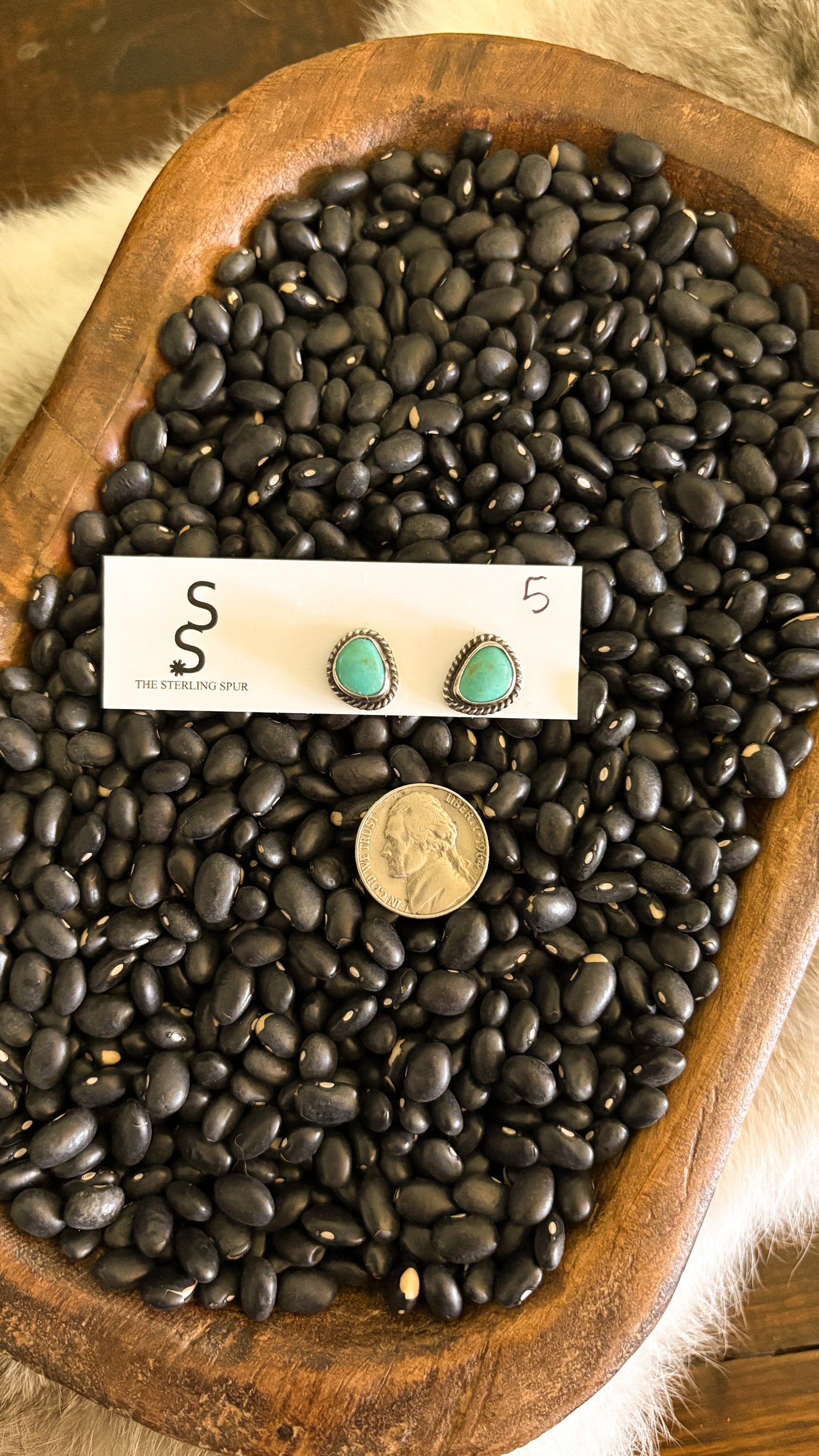 SMALL TURQUOISE POST EARRINGS