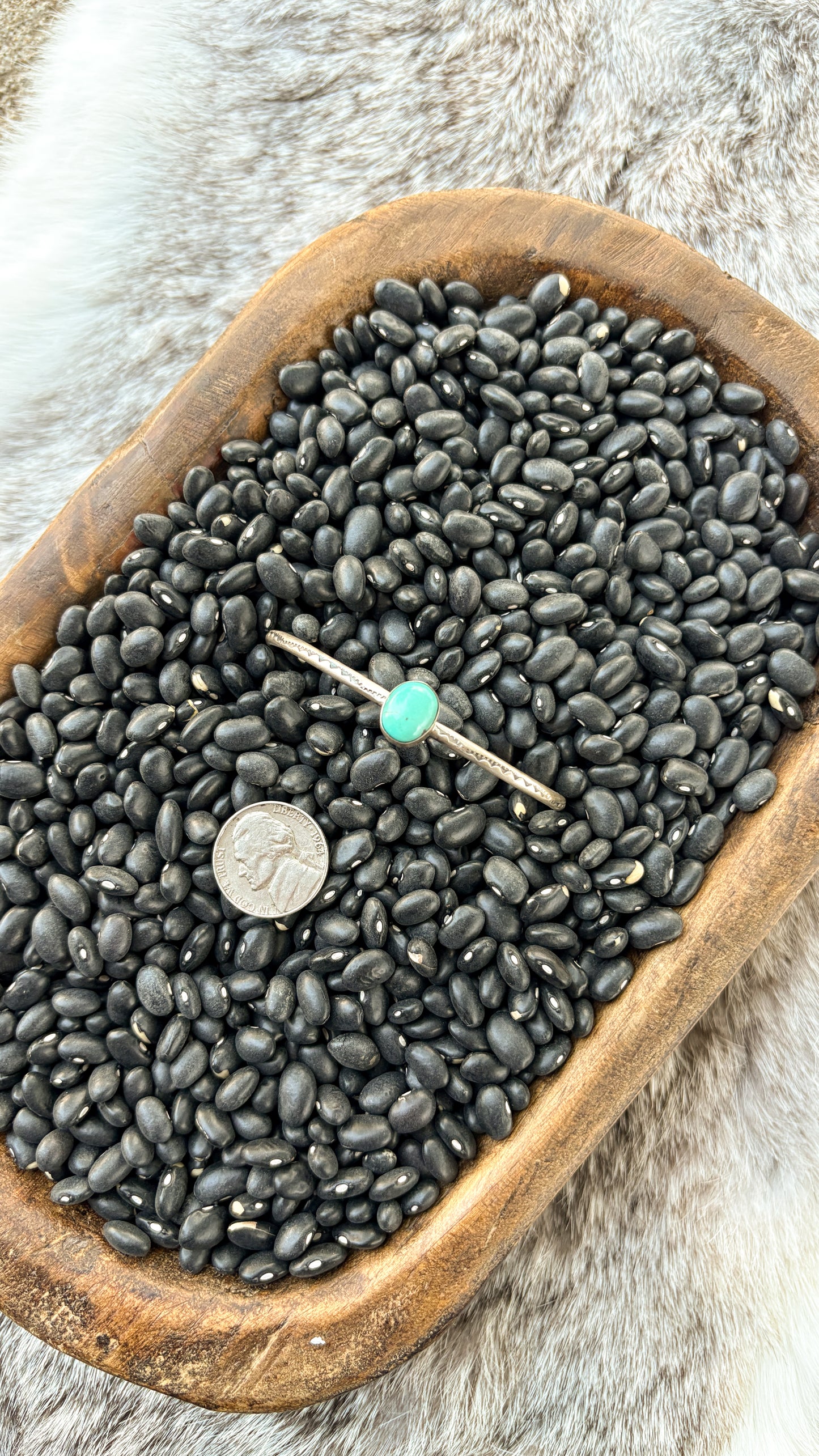 TURQUOISE ROUND STAMPED CUFF