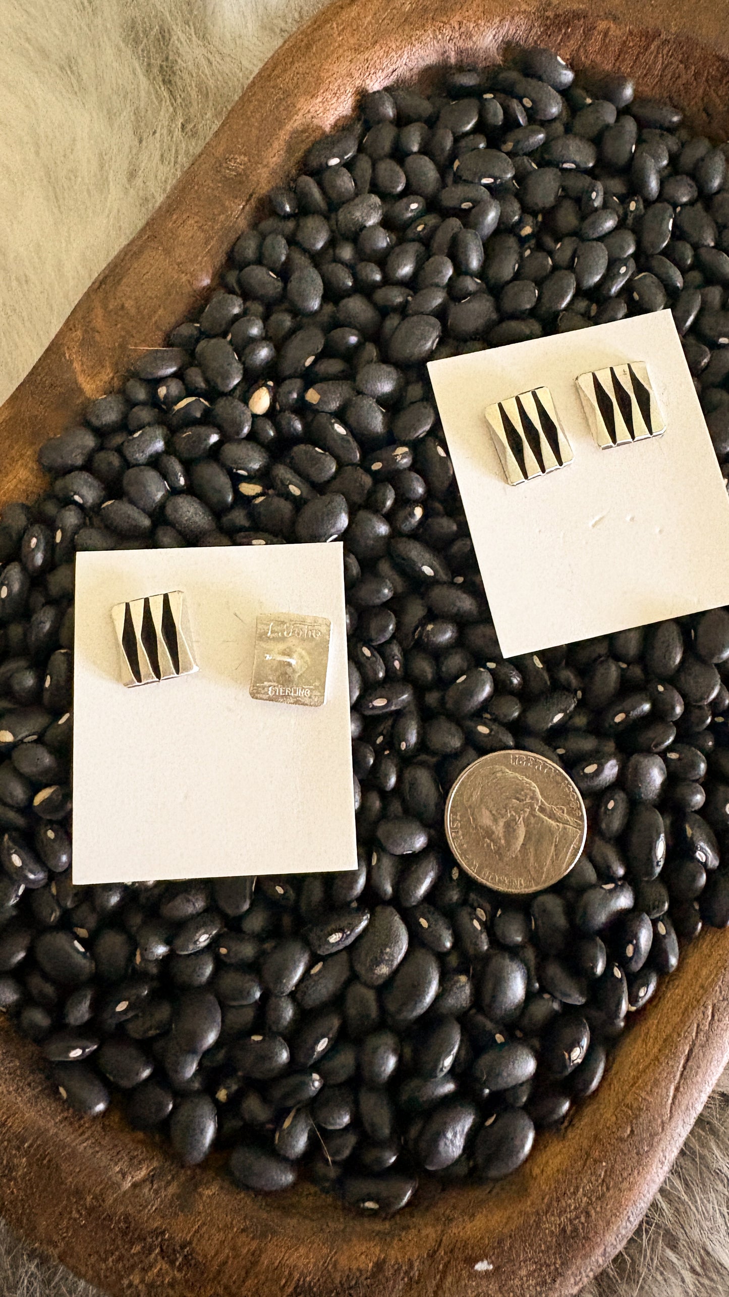SQUARE STERLING SILVER POST EARRINGS
