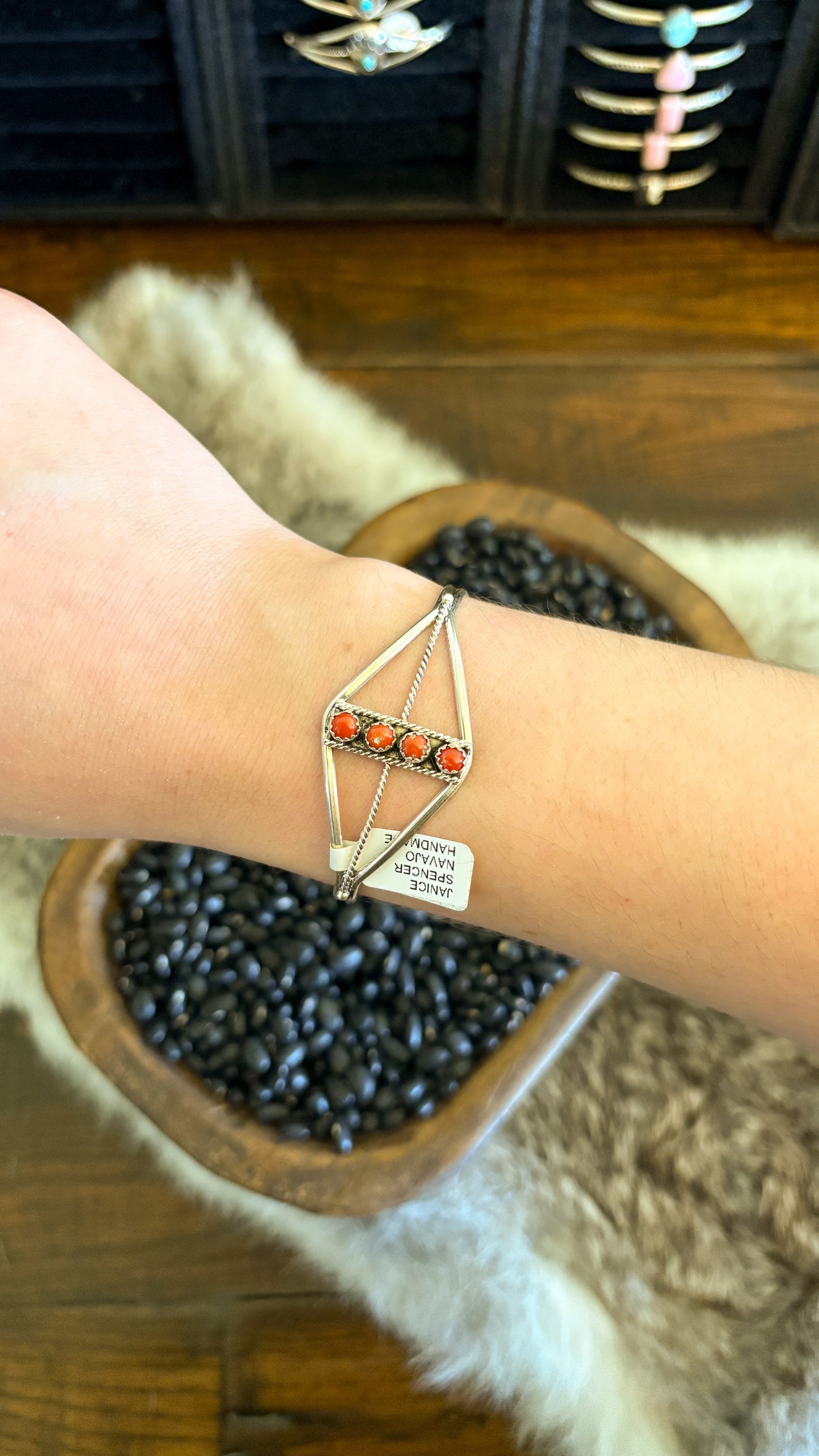 4 STONE CORAL CUFF BY JANICE SPENCER