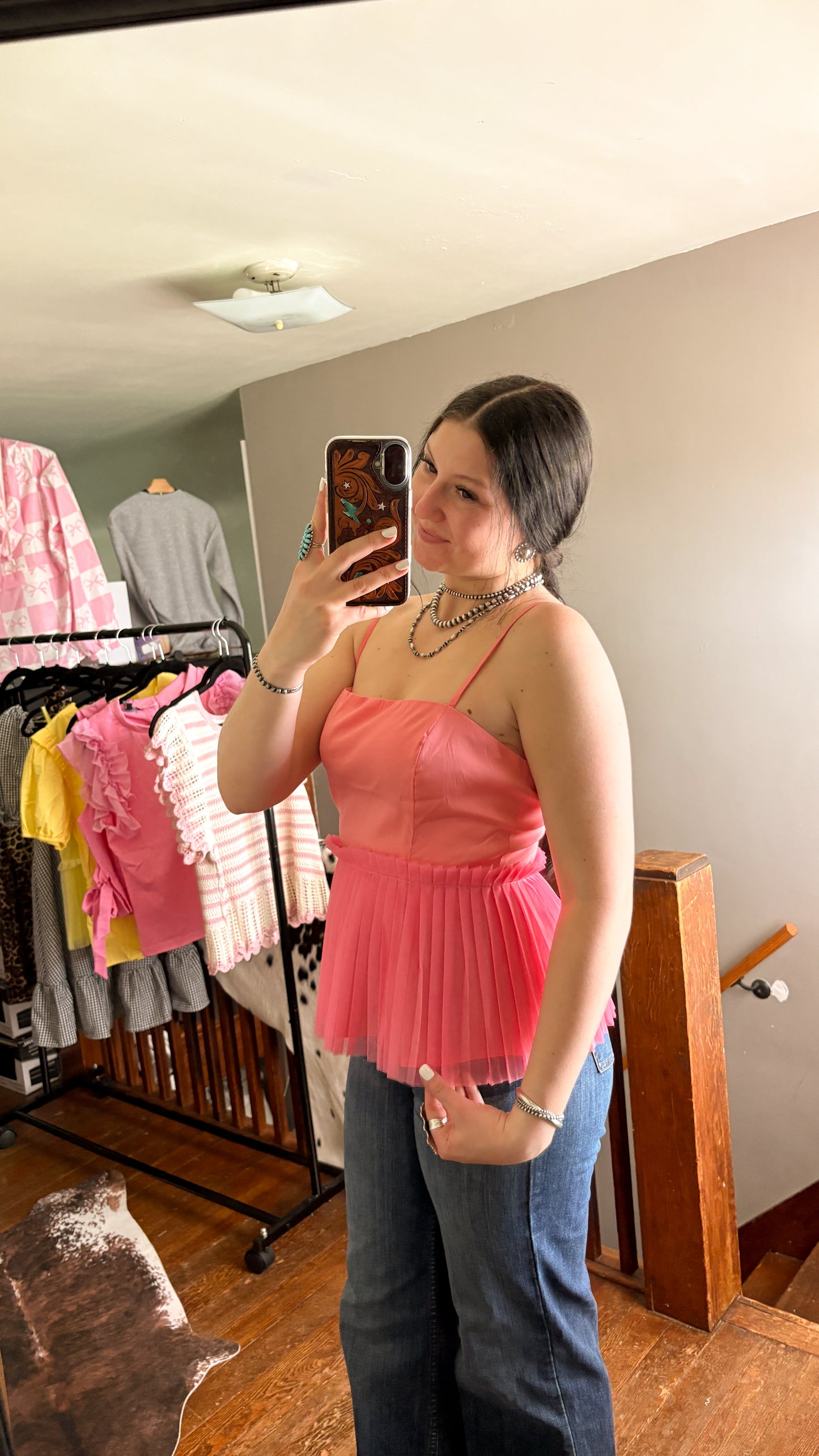 PLEATED TOP - PINK