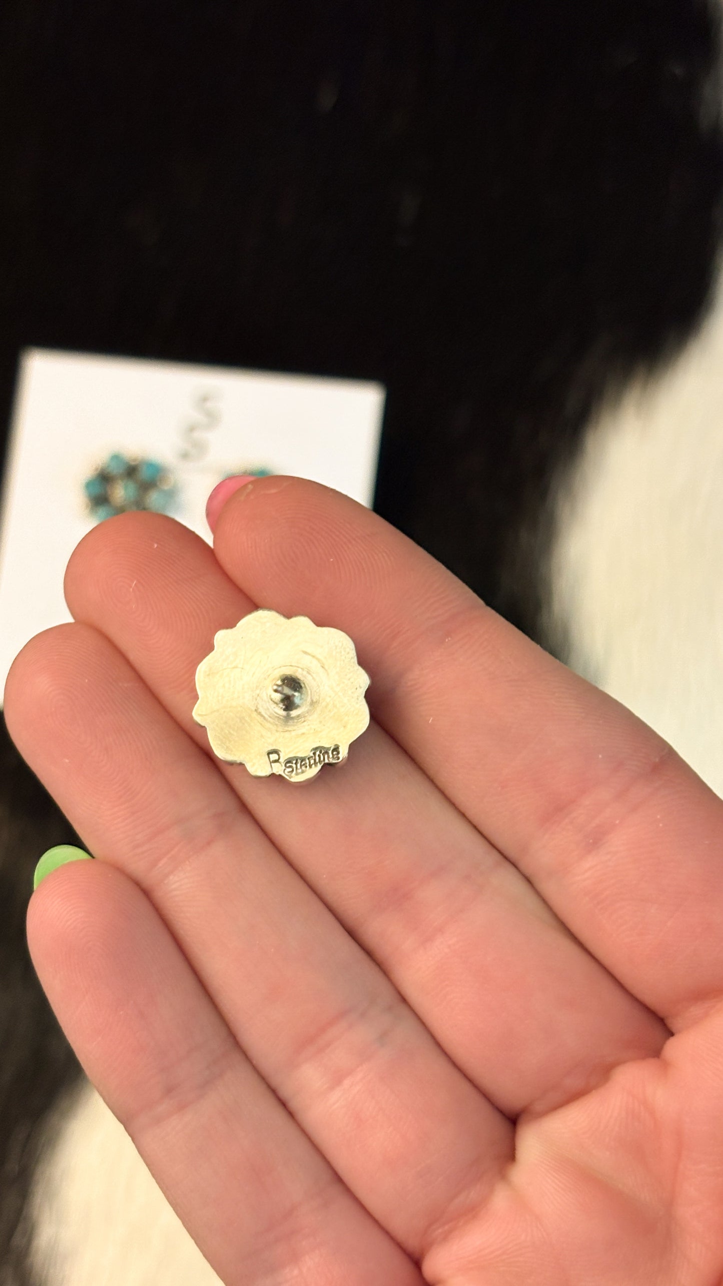 ROUGH TURQUOISE MINI CLUSTER EARRINGS