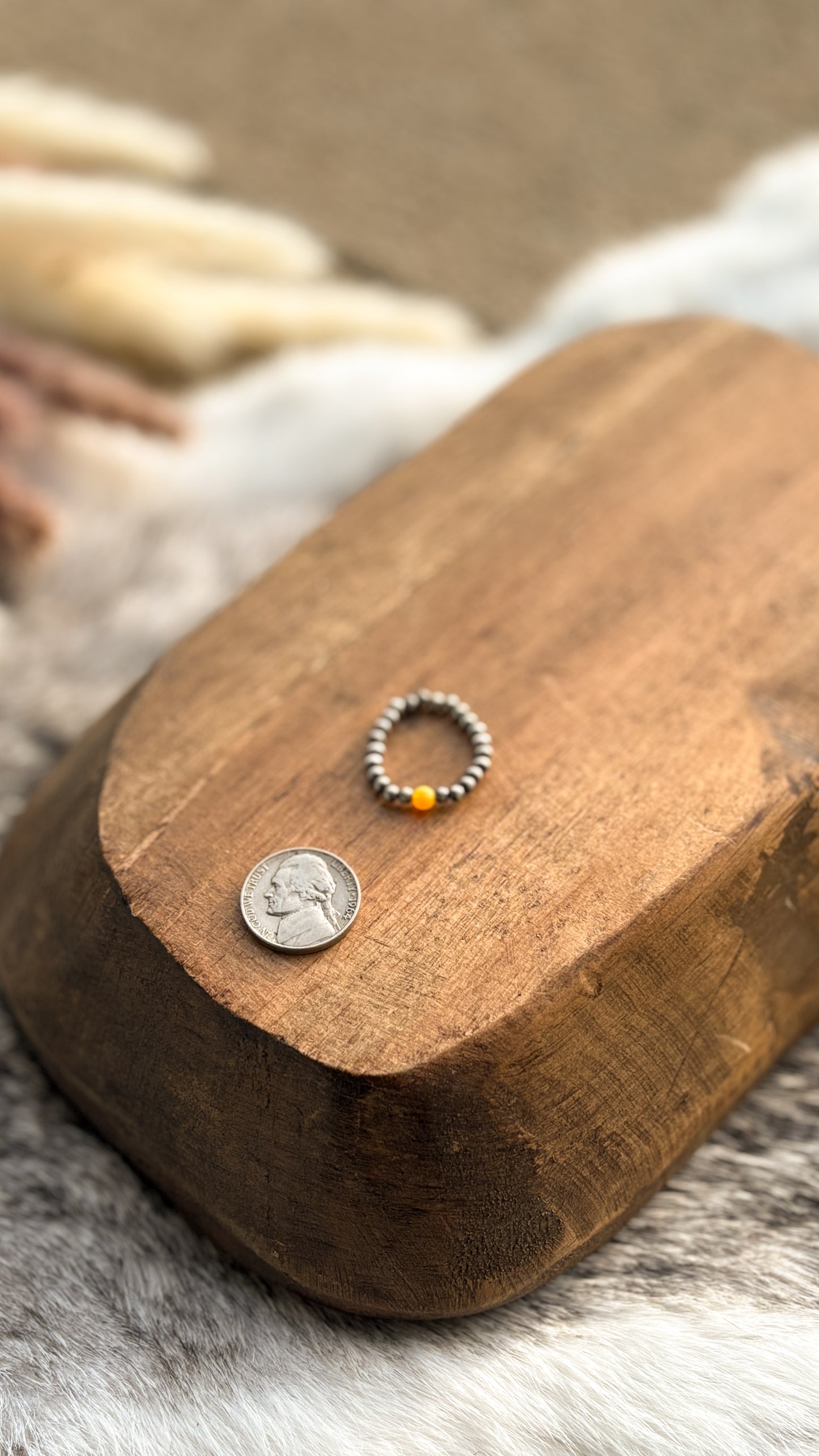 OPAL PEARL RING - YELLOW - READY TO SHIP