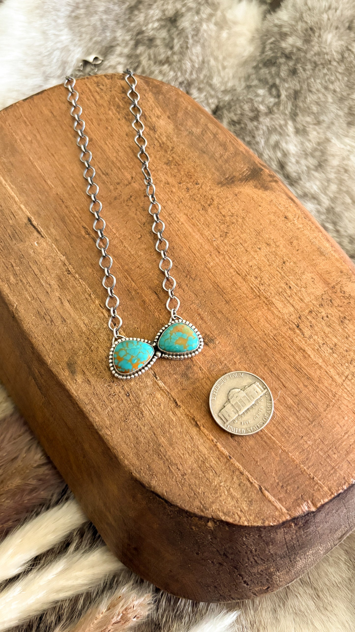 DOUBLE STONE TURQUOISE NECKLACE