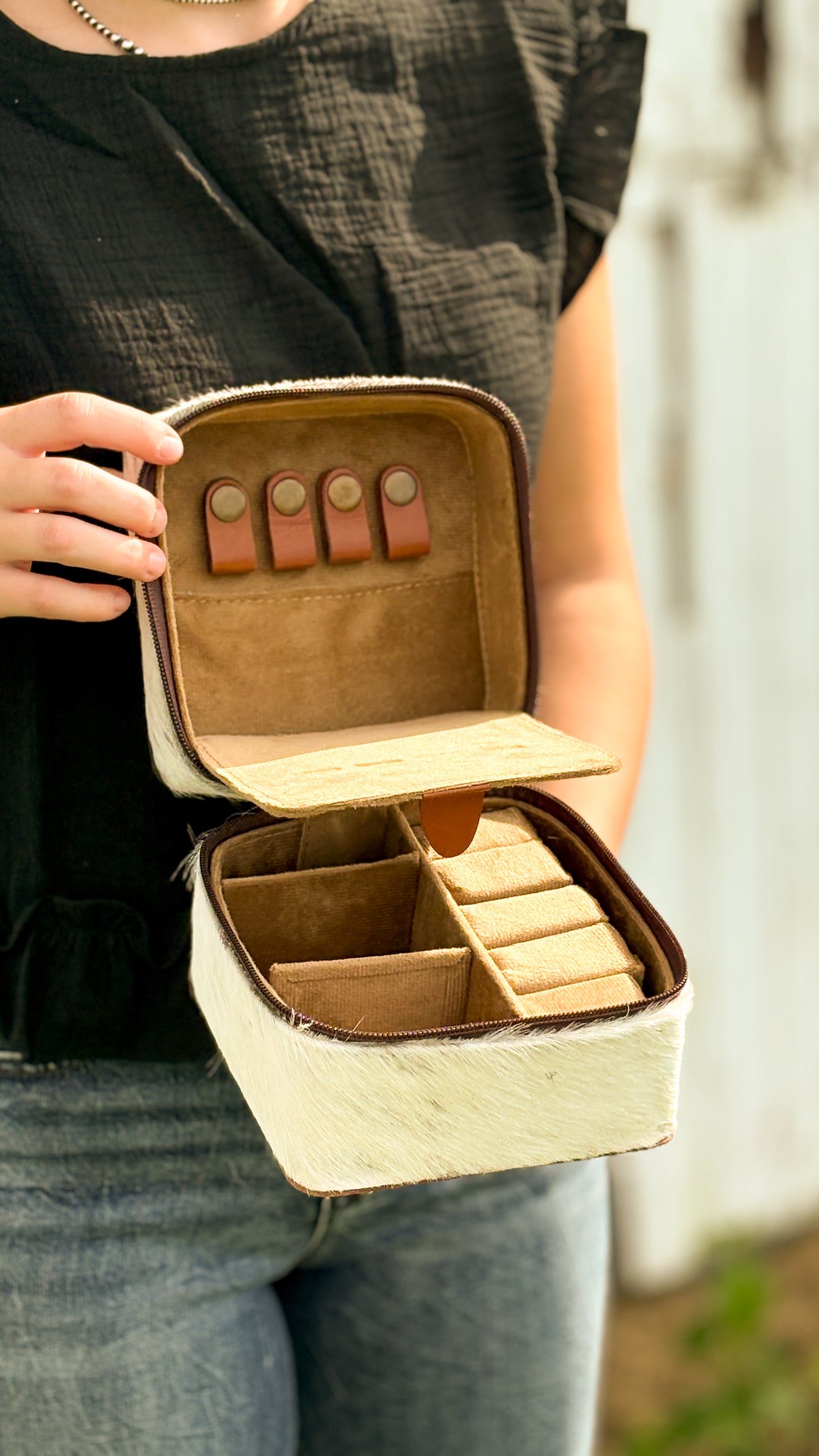 UPCYCLED LV COWHIDE JEWELRY BOX - STYLE 1