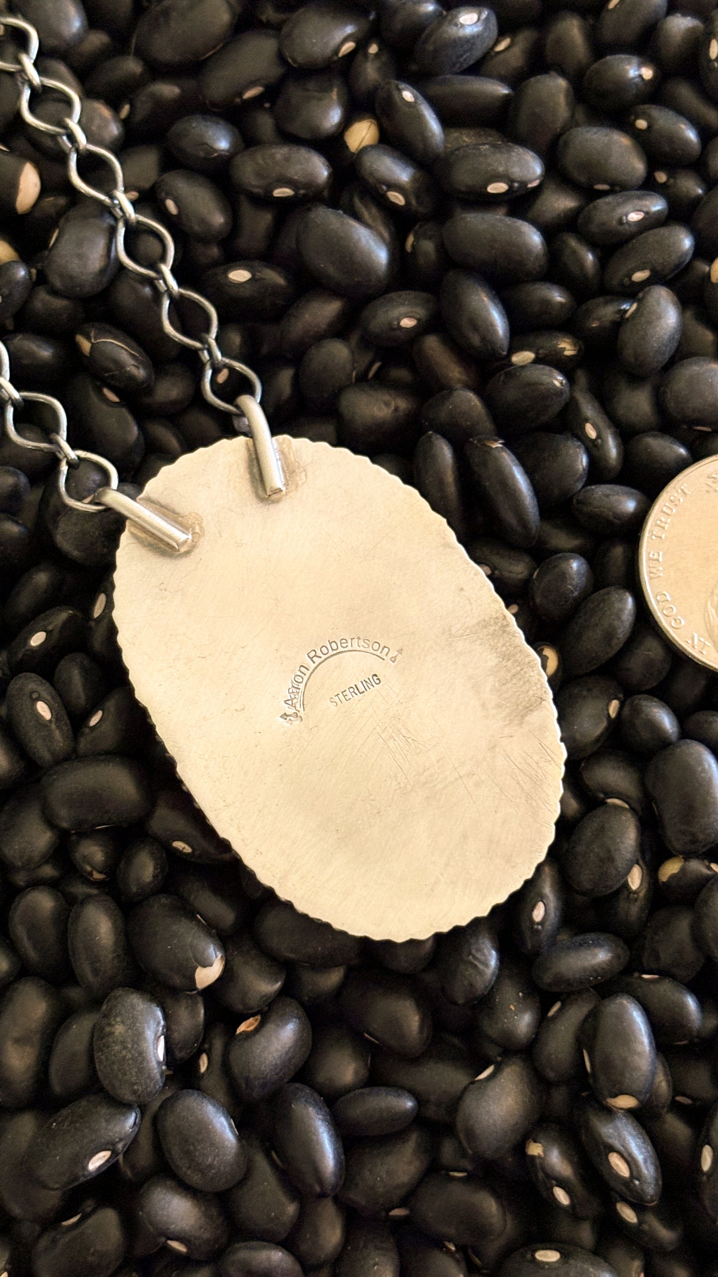 TURQUOISE STATEMENT NECKLACE W STERLING SILVER DETAILS