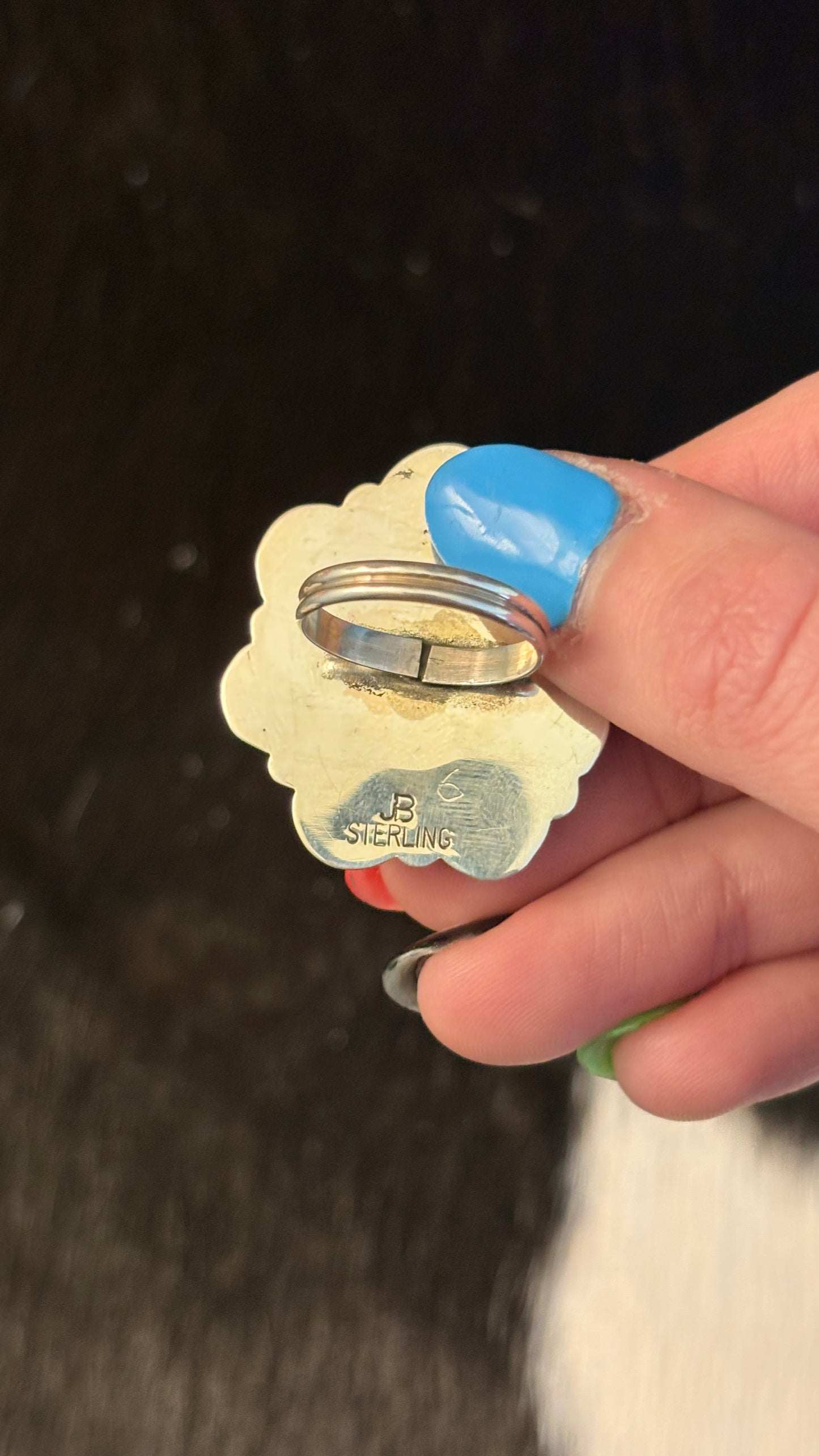 8 STONE KINGMAN TURQUOISE CLUSTER RING