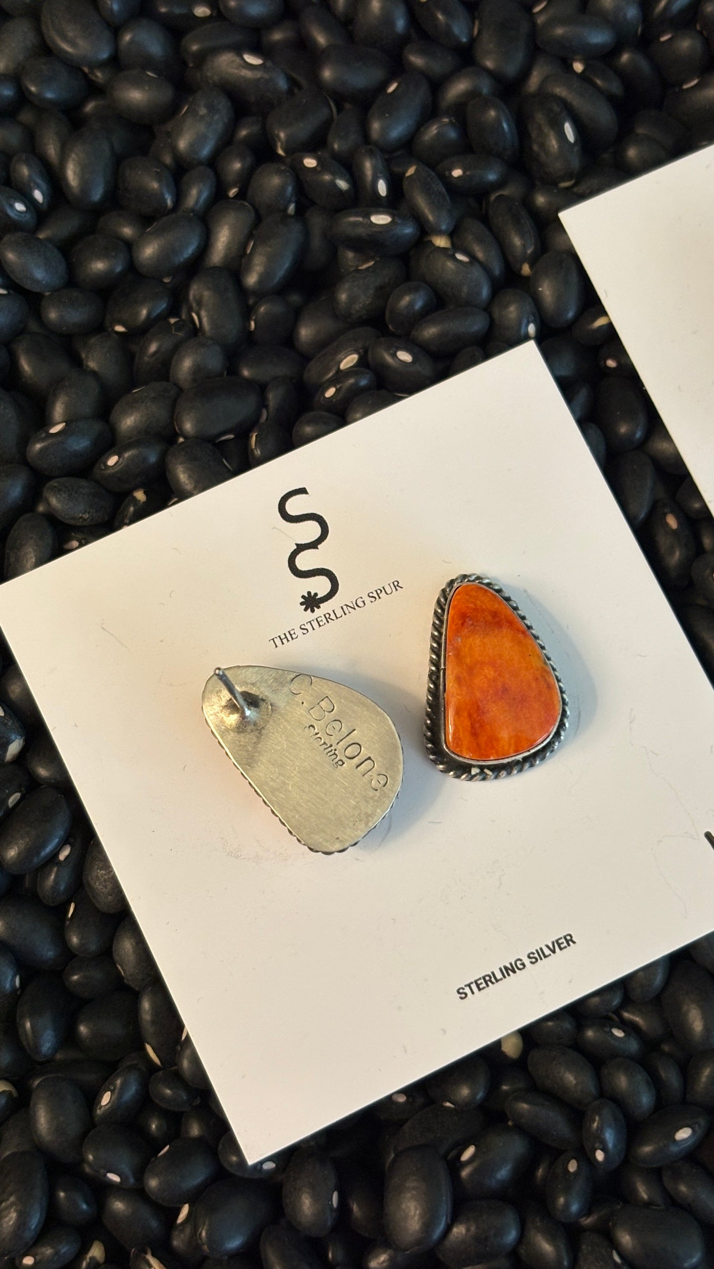 ORANGE SPINY OYSTER EARRINGS BY CHASSITY BELONE