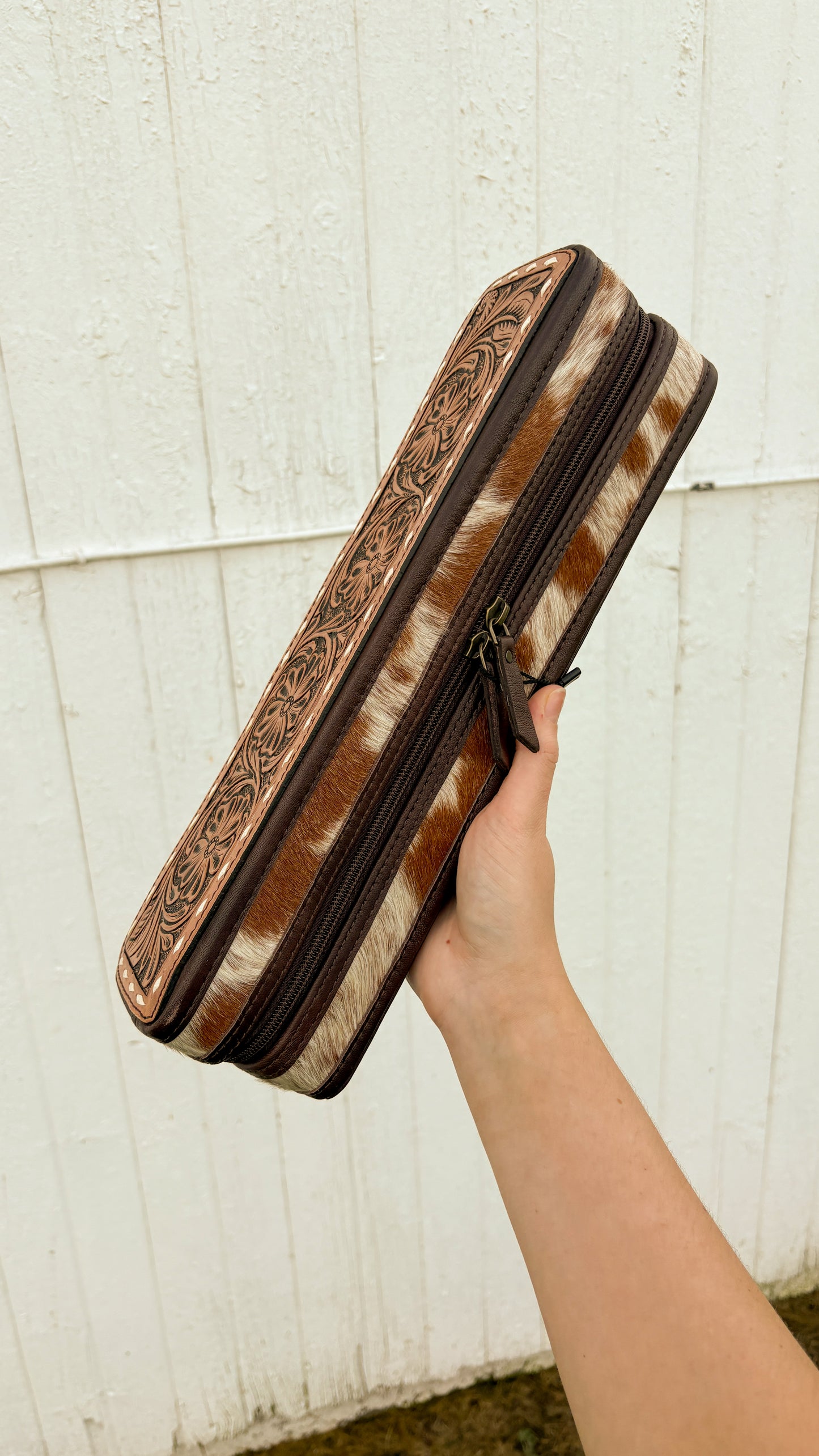 LEATHER TOOLED HOT TOOLS CASE - STYLE 2