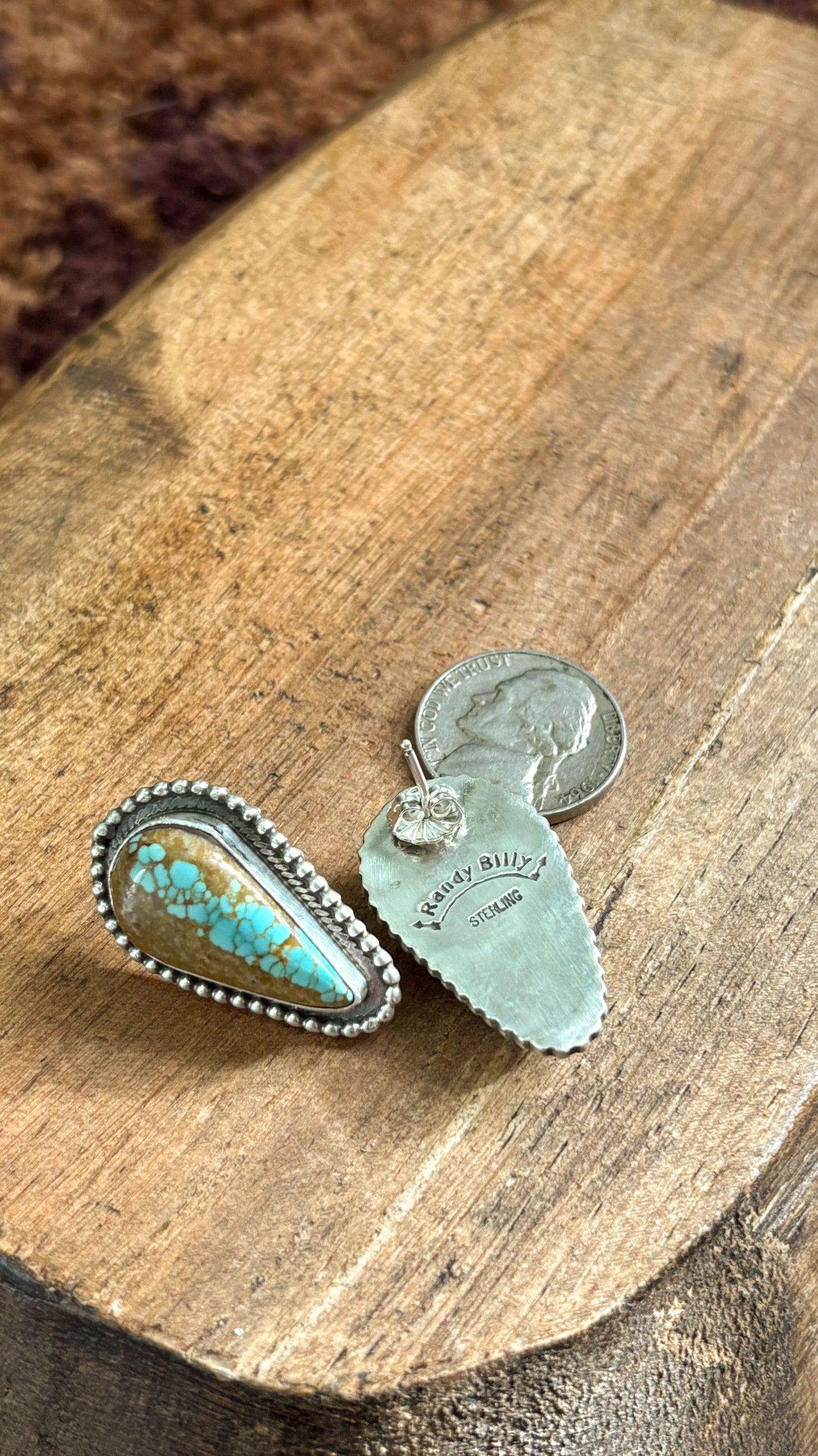 TEARDROP TURQUOISE EARRINGS RANDY BILLY