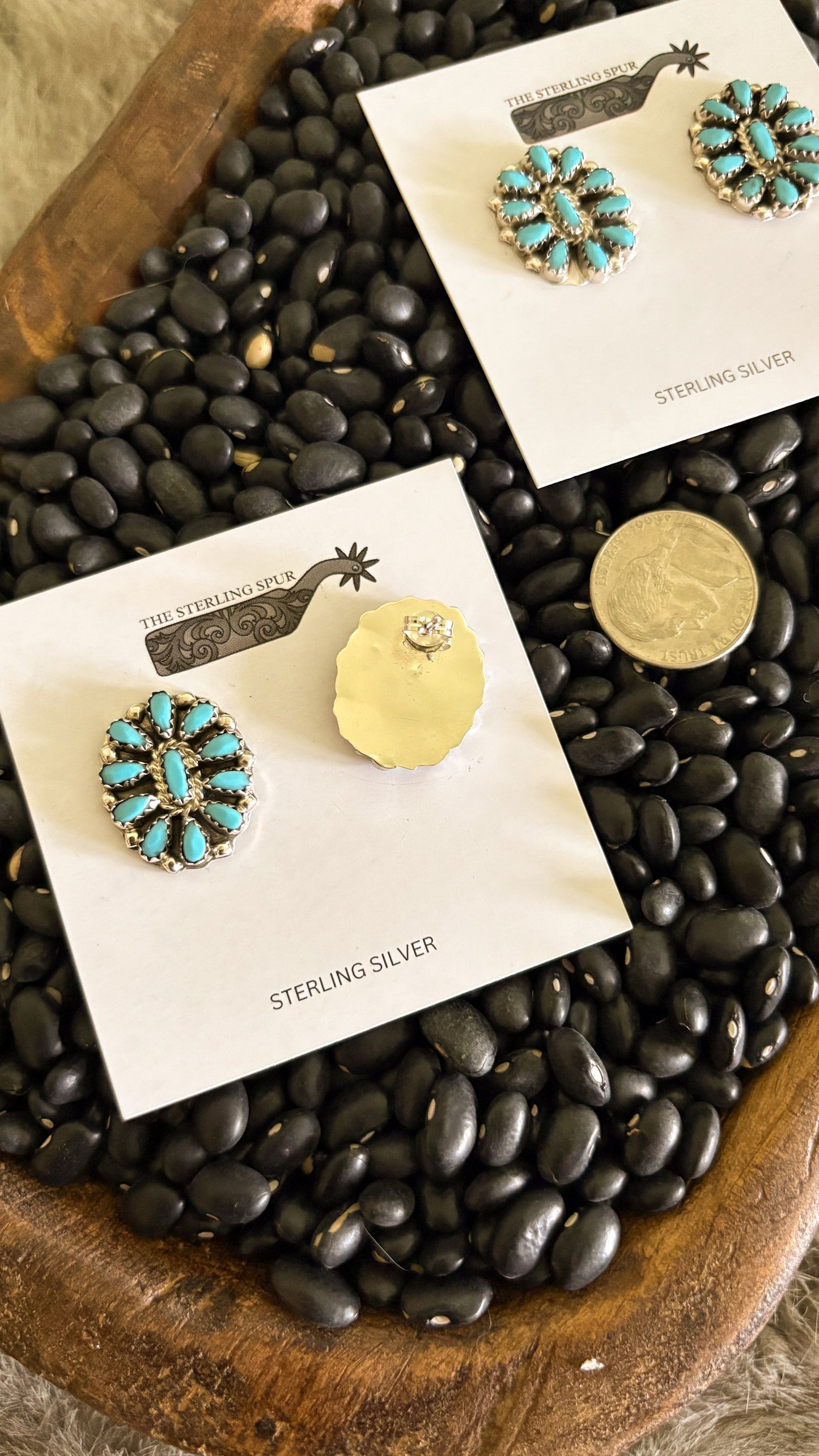 TURQUOISE CLUSTER EARRINGS BY MILTON JAMES
