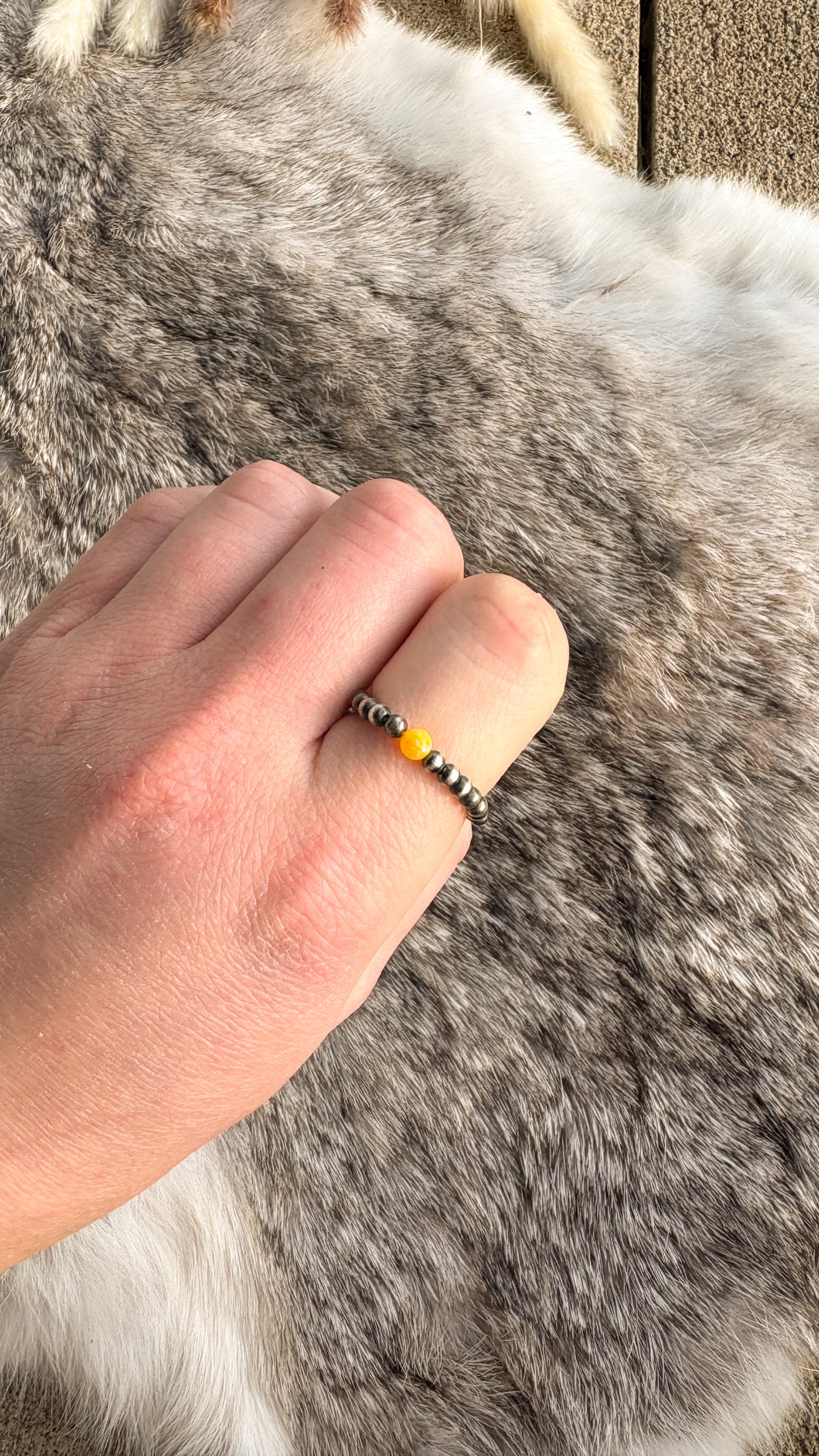 OPAL PEARL RING - YELLOW - READY TO SHIP
