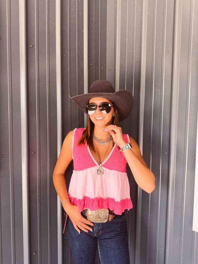 *RESTOCK* RUFFLE TANK TOP - PINK