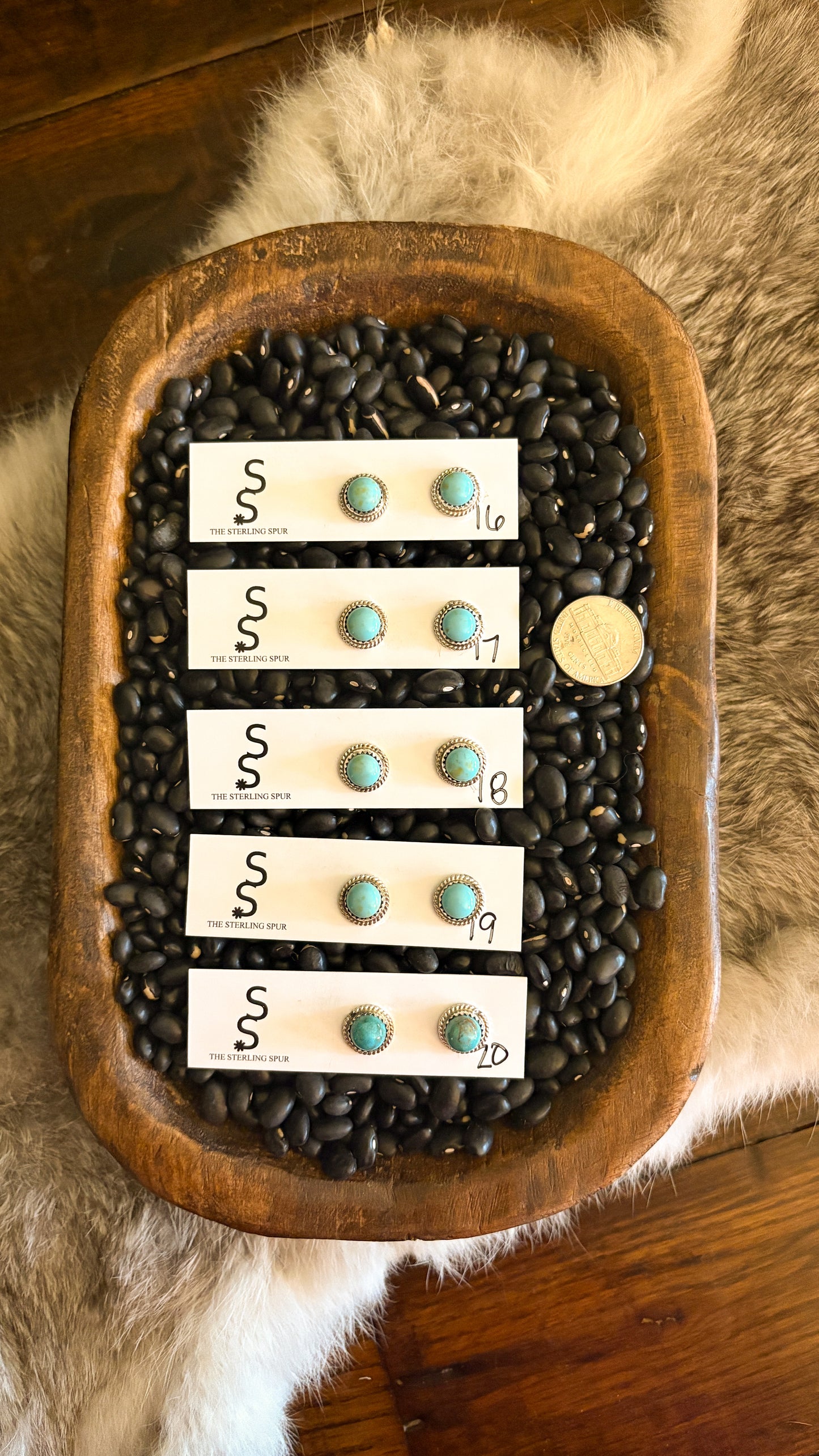 10MM KINGMAN TURQUOISE STUD EARRINGS BY ESTHER WHITE