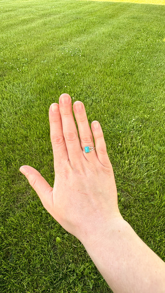SQUARE TURQUOISE RING BY HIRAM LARGO
