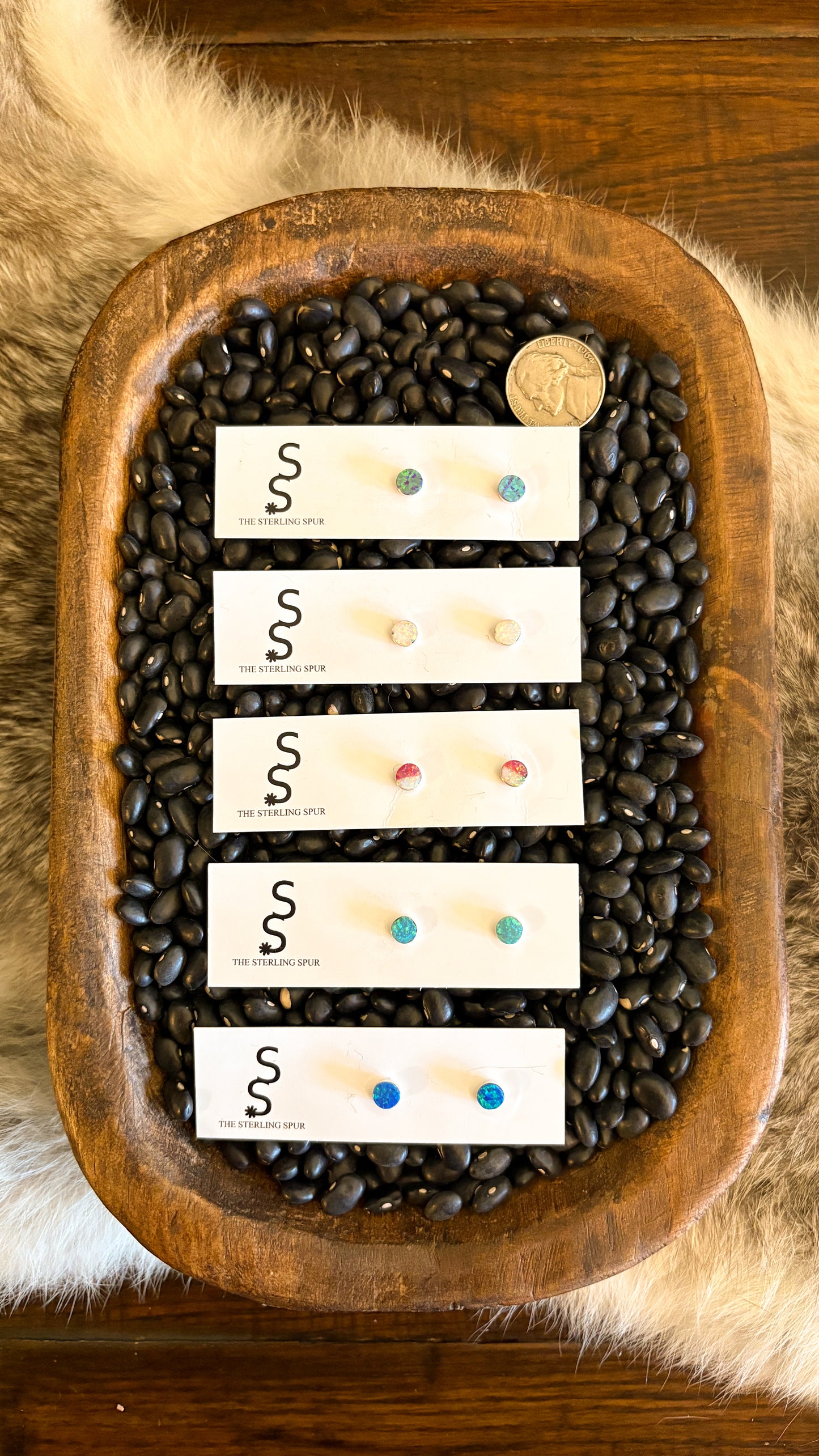 ZUNI 6MM OPAL STUD EARRINGS