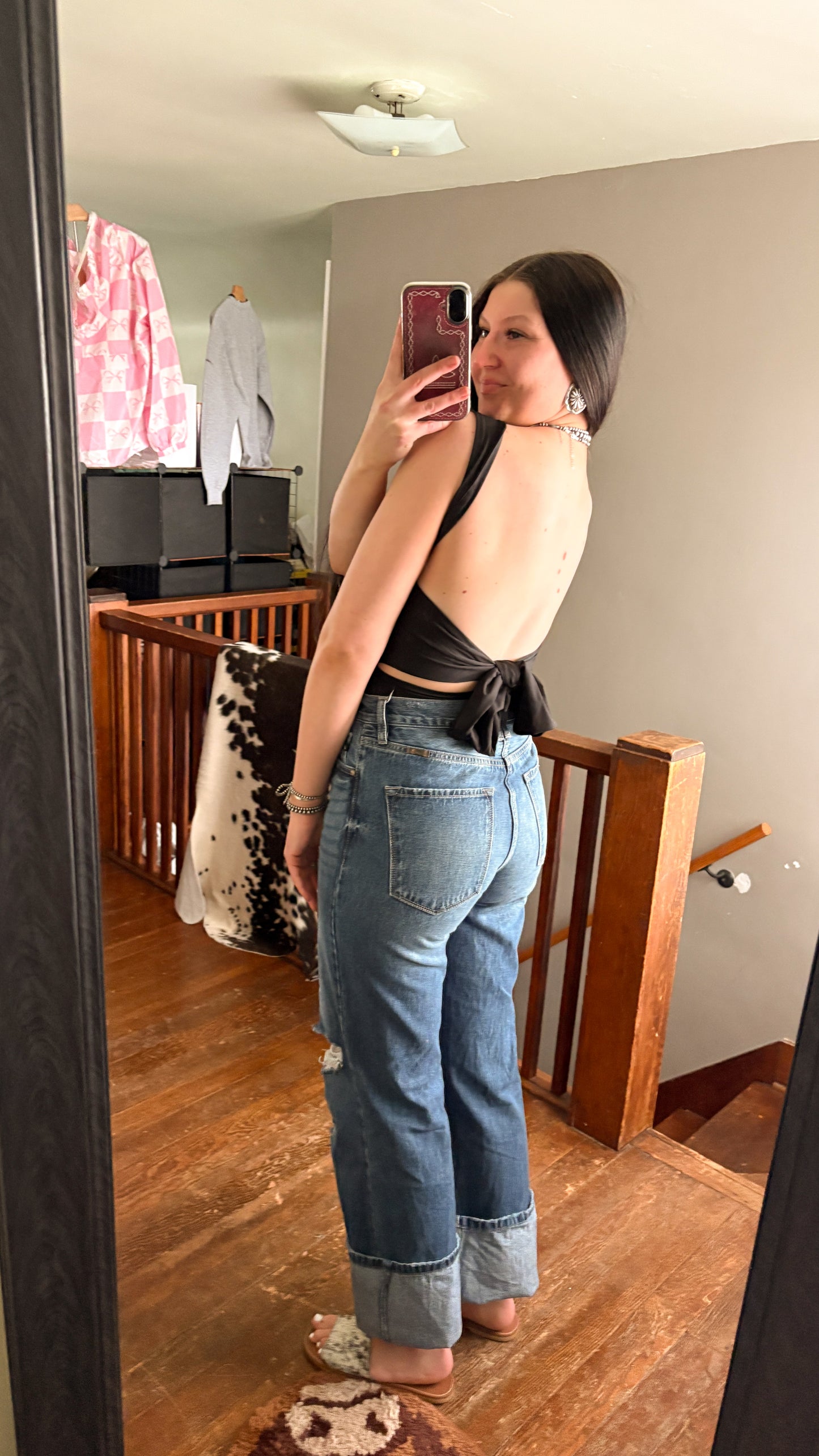 BACK TIE BODYSUIT - BLACK