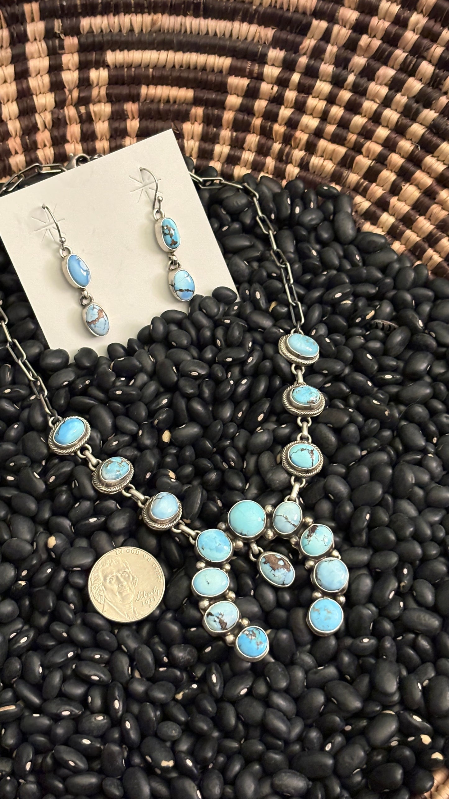 GOLDEN HILLS TURQUOISE NAJA SET BY SHARON FRANCISCO *DEFECTS*