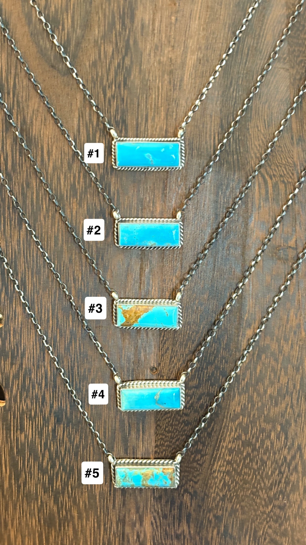 LARGE BLUE KINGMAN TURQUOISE BAR NECKLACE BY CHASSITY BELONE