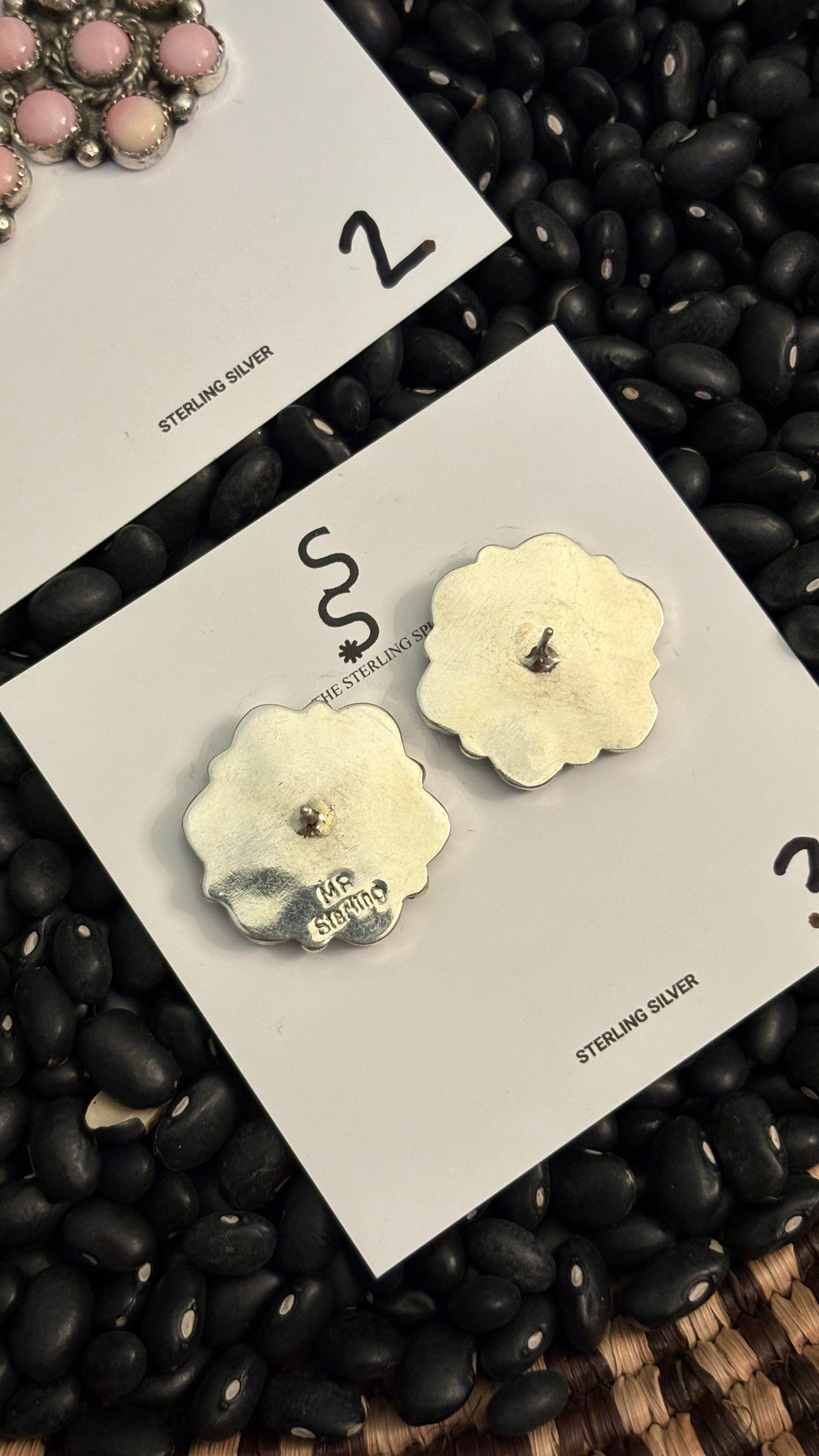 PINK CONCH CLUSTER EARRINGS BY MAXINE RAMIREZ