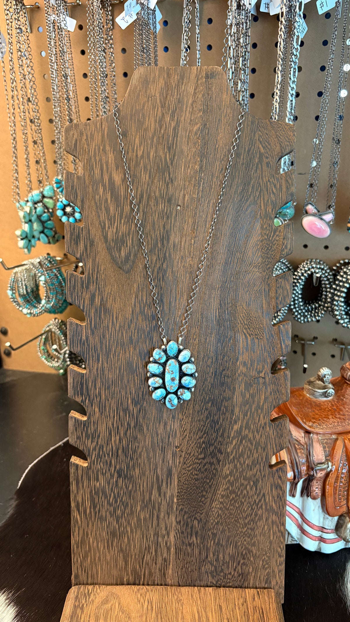 GOLDEN HILLS TURQUOISE CLUSTER NECKLACE BY ELI SKEETS