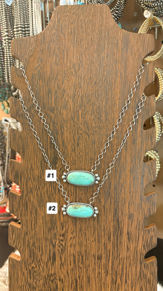 OVAL TURQUOISE NECKLACE BY AARON ROBERTSON