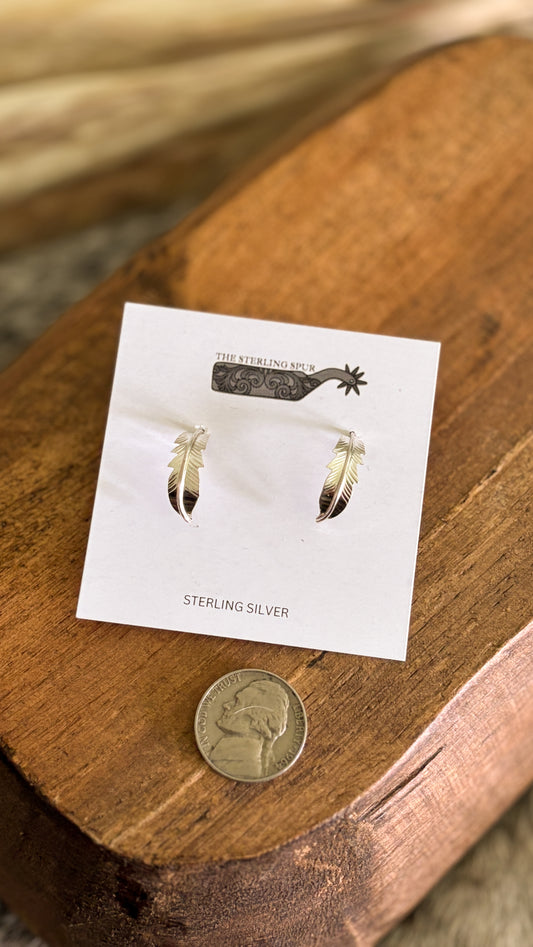 SMALL FEATHER POST EARRINGS