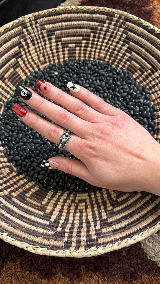 5MM BALL BAND RING W ROPE DETAIL - 11MM WIDE BAND