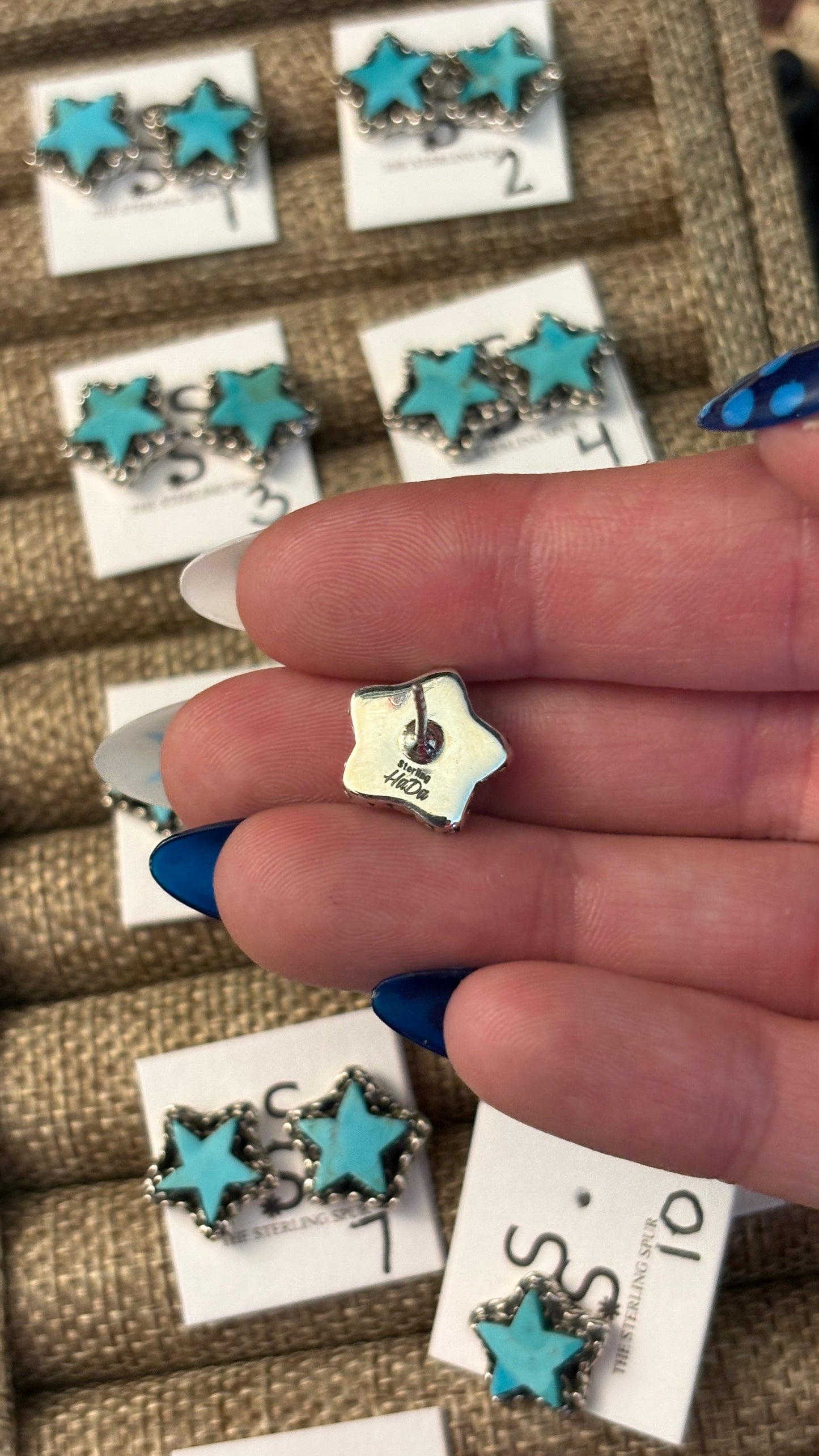 KINGMAN TURQUOISE STAR STUD EARRINGS