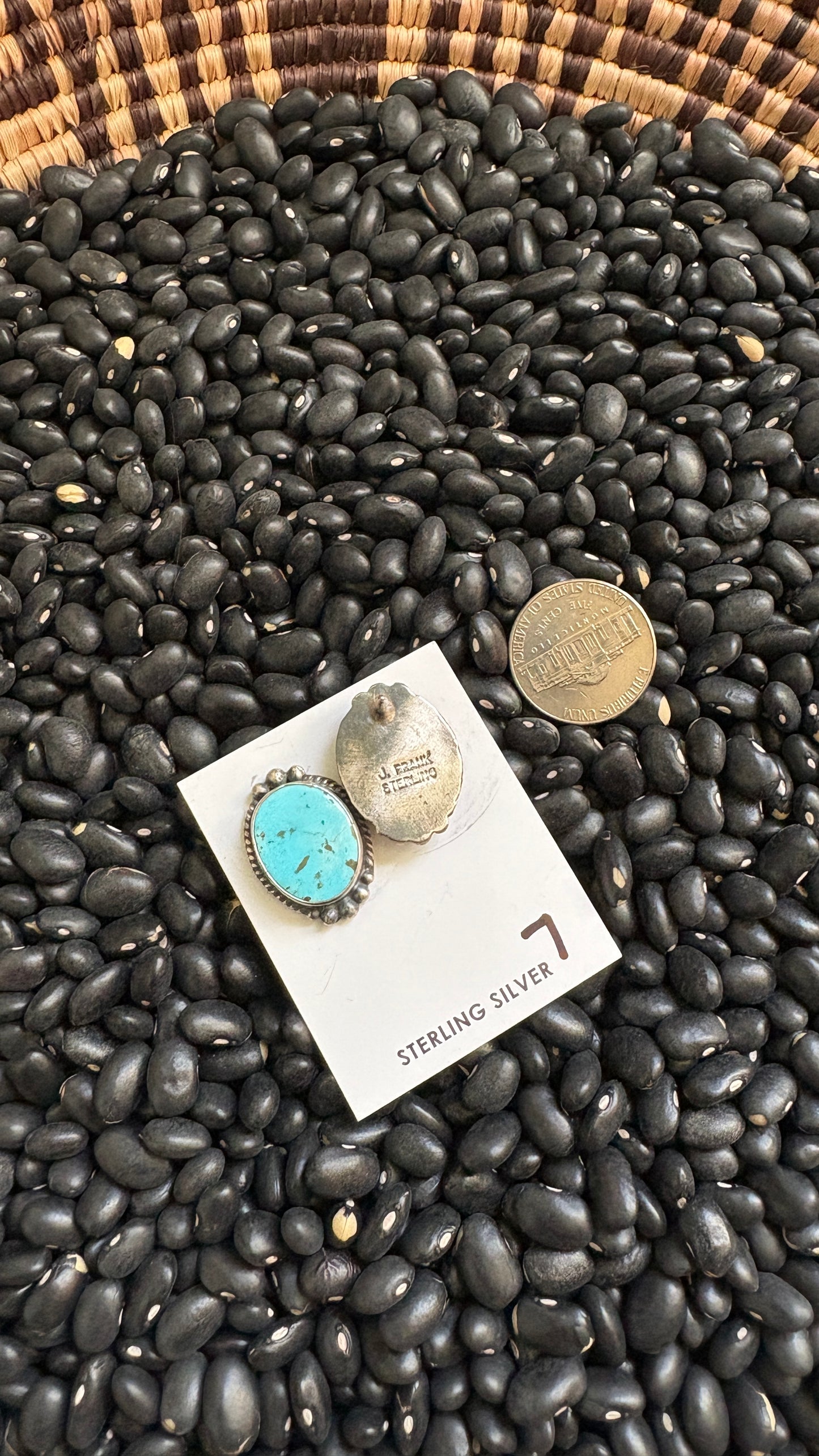 LARGE TURQUOISE POST EARRINGS