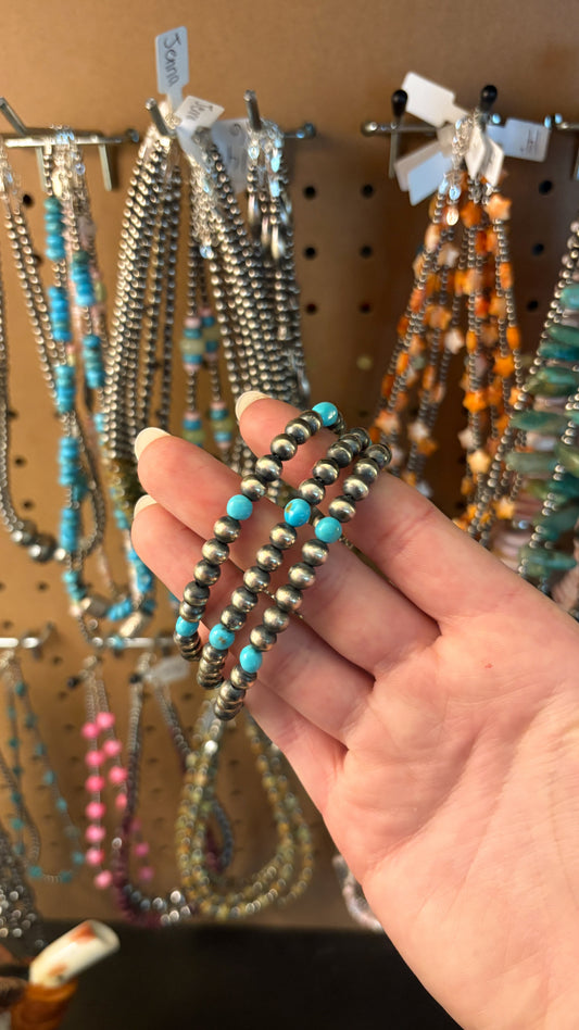 6MM PEARL TURQUOISE BRACELET