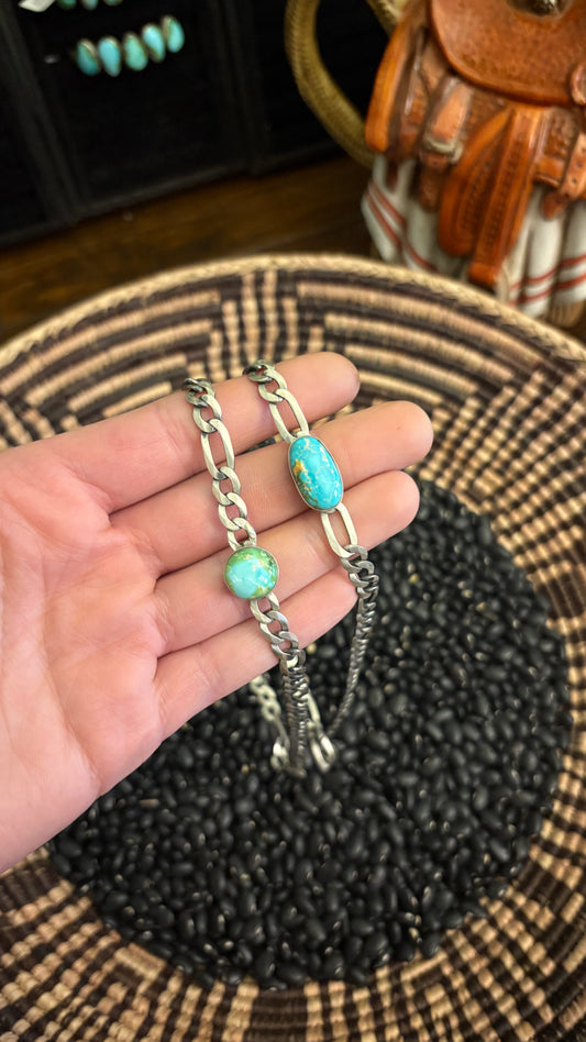 CURB CHAIN SONORAN TURQUOISE STONE NECKLACE