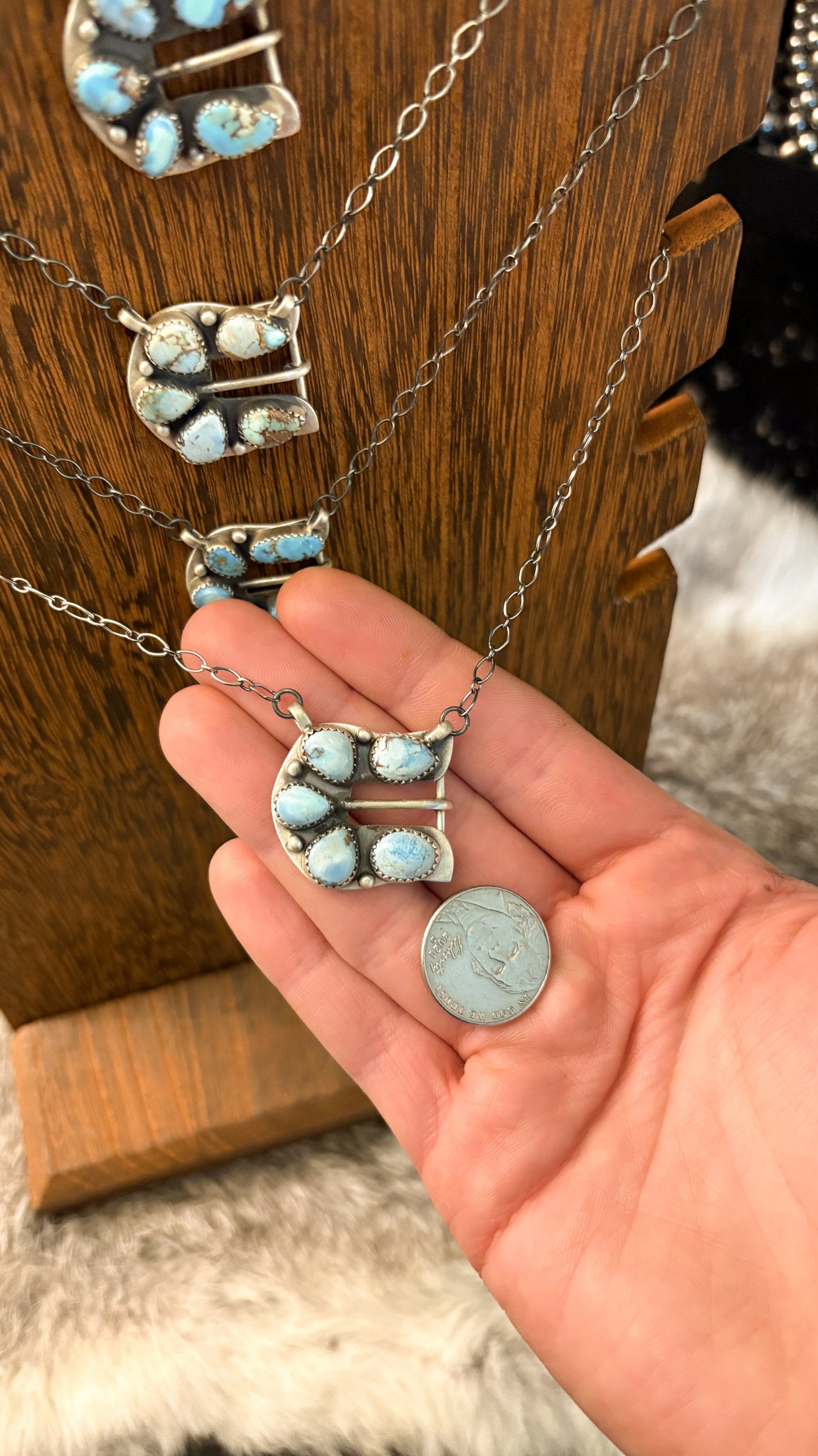 GOLDEN HILLS TURQUOISE BUCKLE NECKLACE