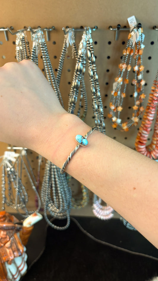 GOLDEN HILLS TURQUOISE CUFF W ROPE BAND