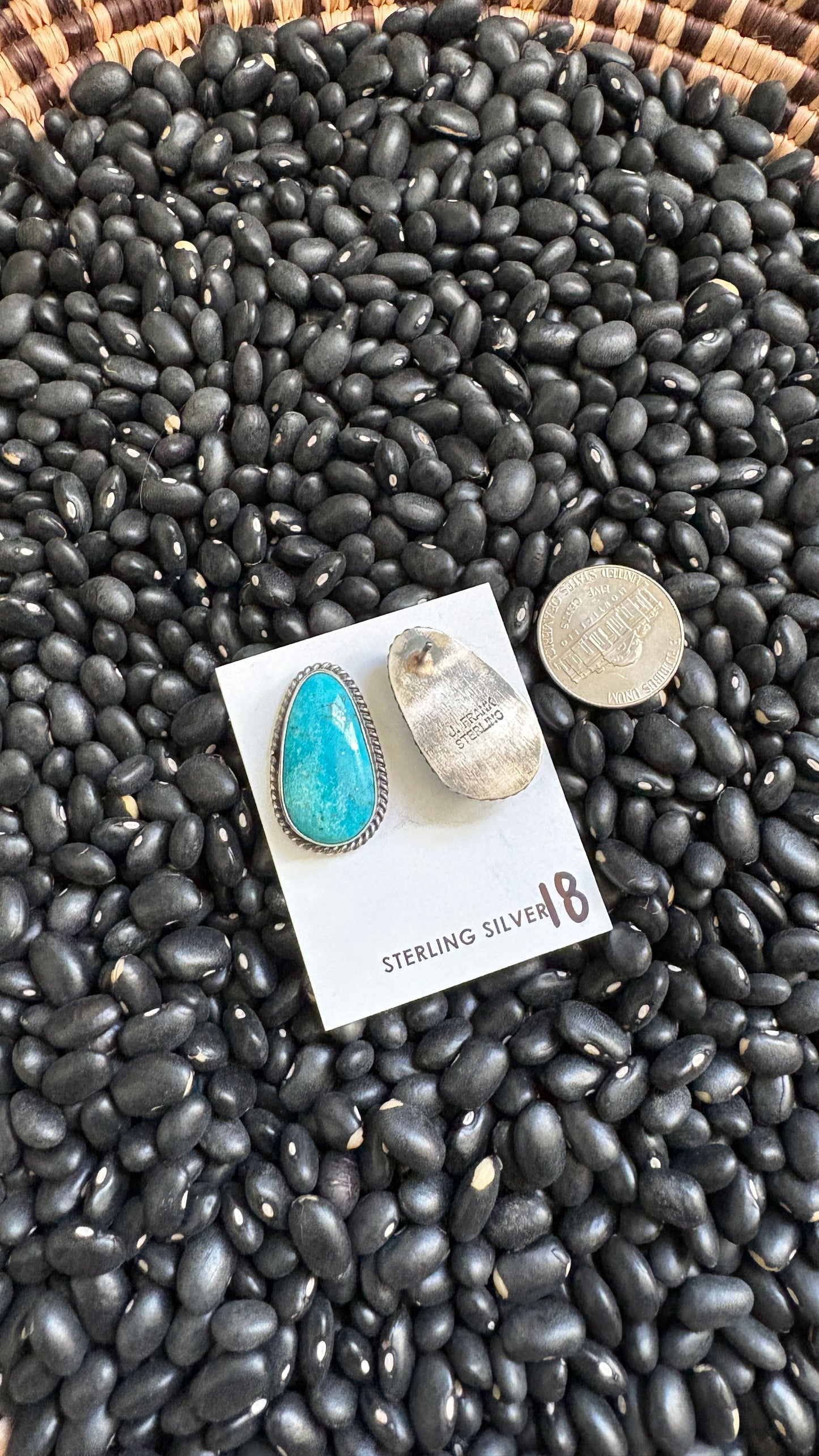LARGE TURQUOISE POST EARRINGS