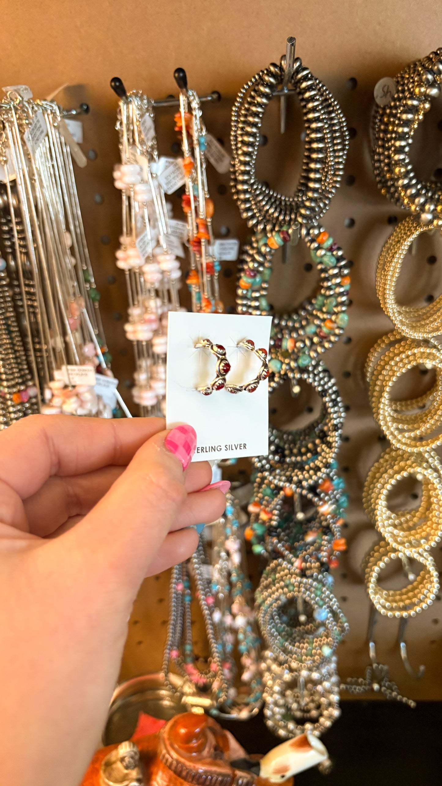 CORAL SHADOWBOX HOOP EARRINGS