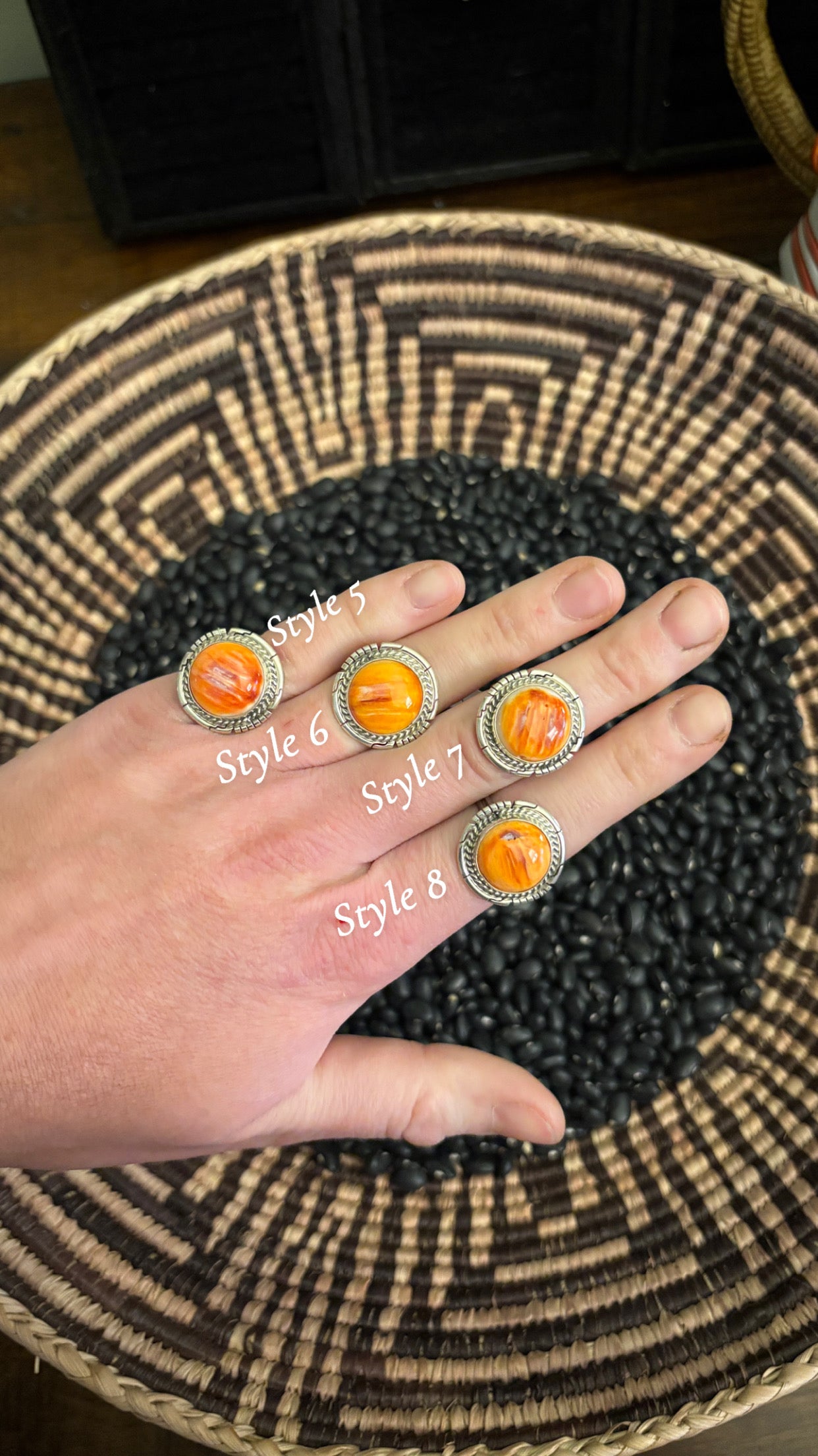 ROUND ORANGE SPINY OYSTER RING BY DAVE SKEETS